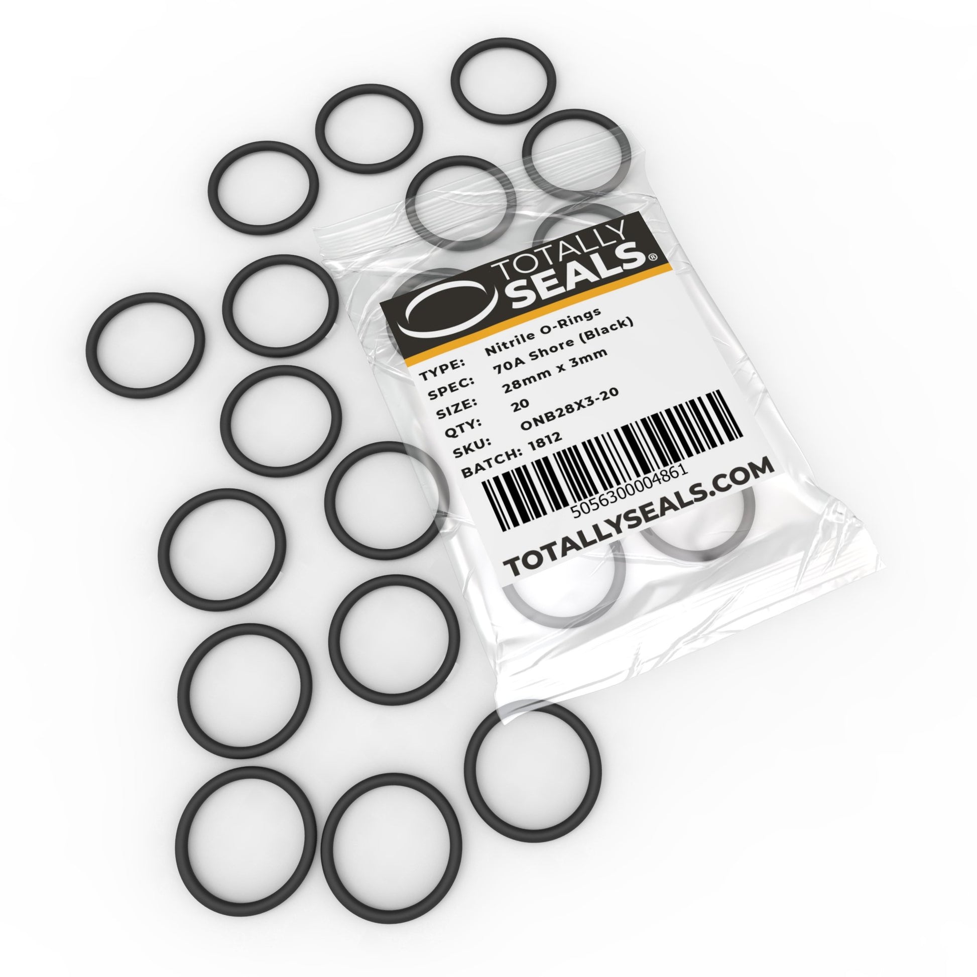 28mm x 3mm (34mm OD) Nitrile O-Rings - Totally Seals®