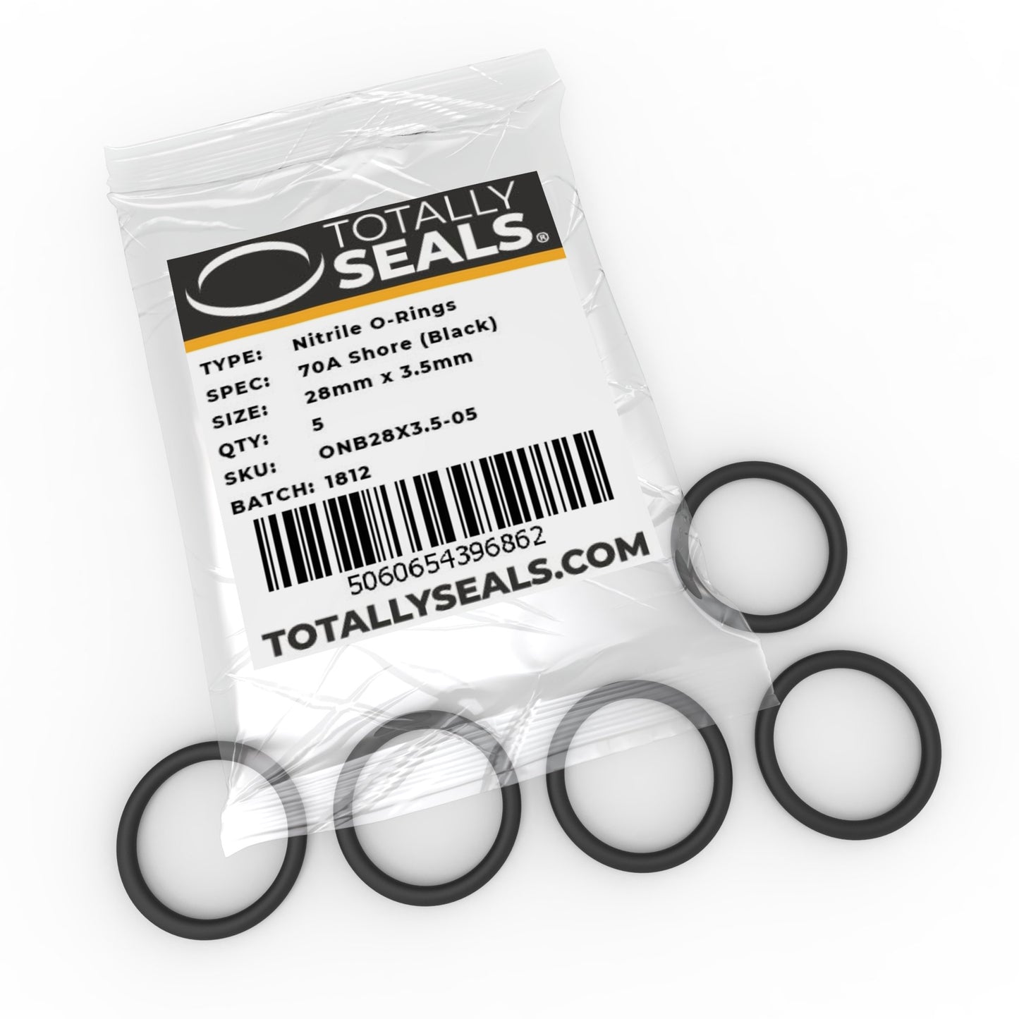 28mm x 3.5mm (35mm OD) Nitrile O-Rings - Totally Seals®