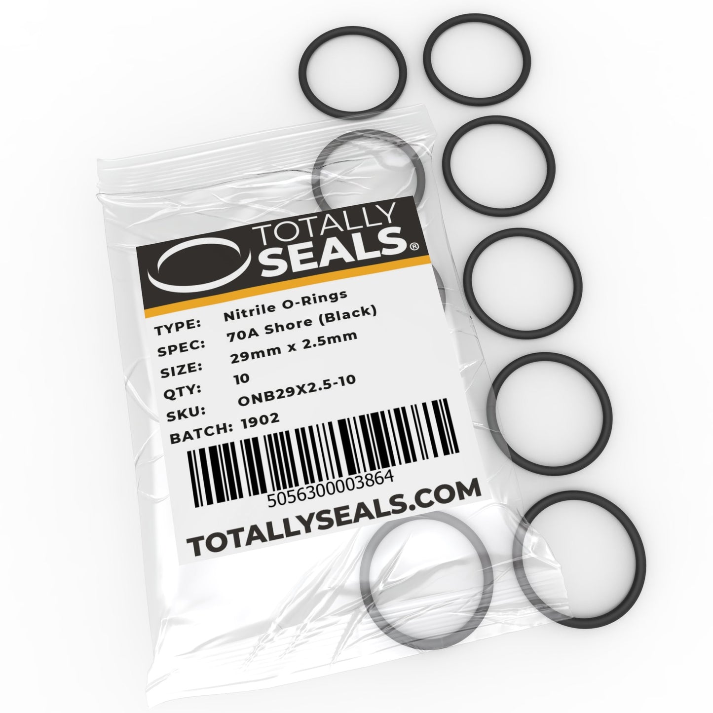 50-Pack Nitrile Rubber O-Rings, 34mm OD 29mm ID 2.5mm Thick - NBR Sealing Gaskets For Plumbing, Automotive, DIY