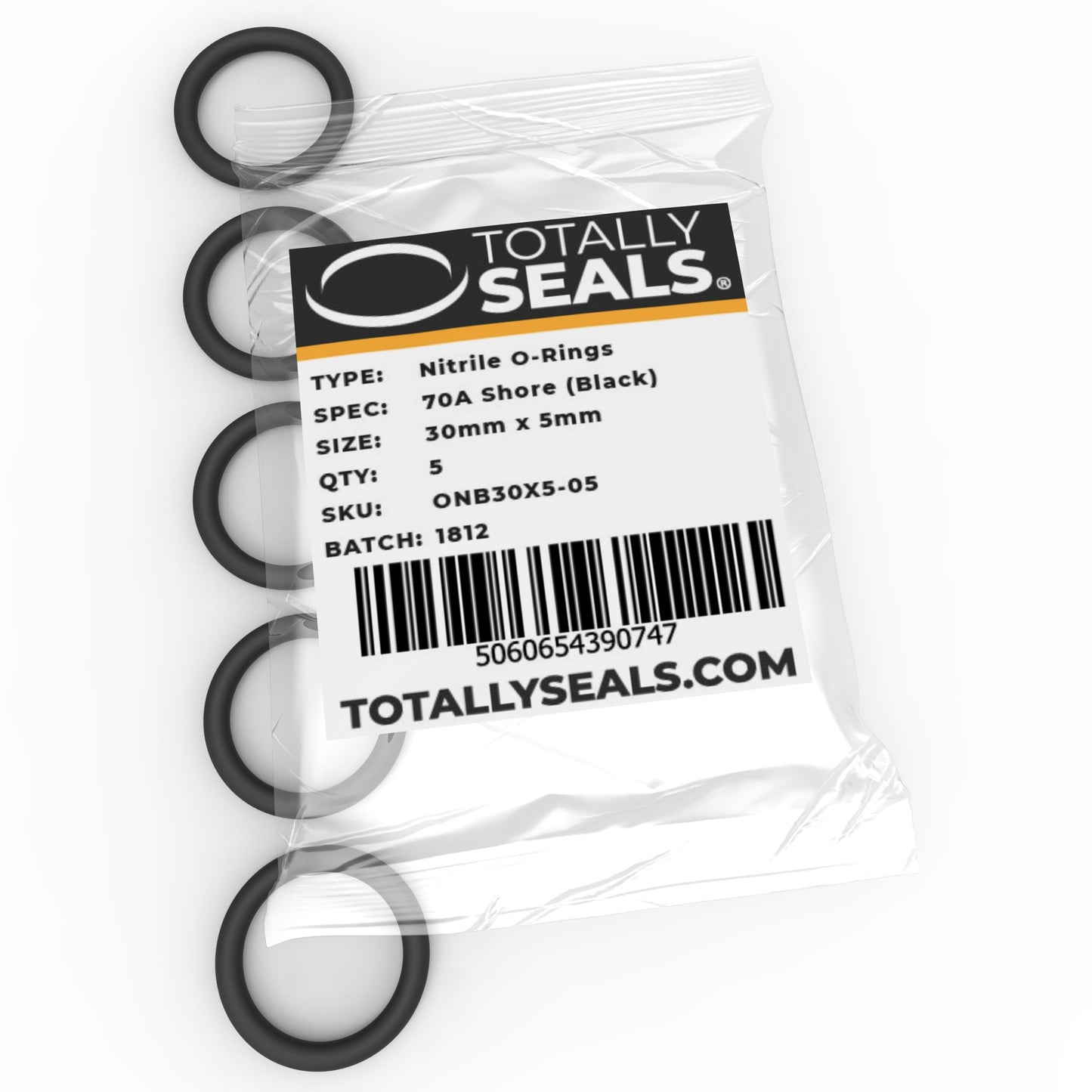 30mm x 5mm (40mm OD) Nitrile O-Rings - Totally Seals®