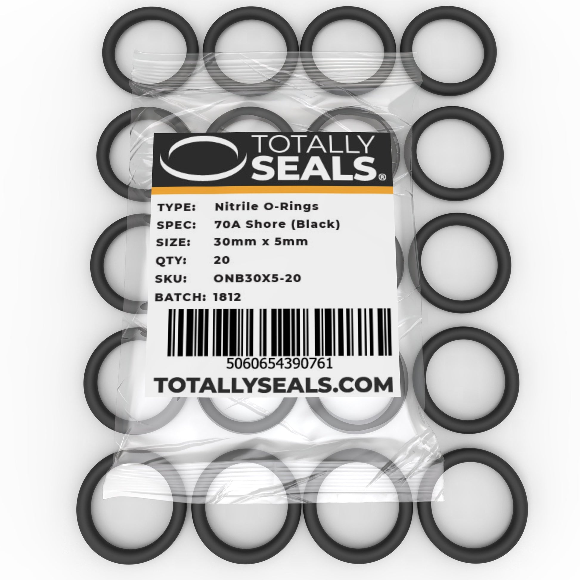 30mm x 5mm (40mm OD) Nitrile O-Rings - Totally Seals®