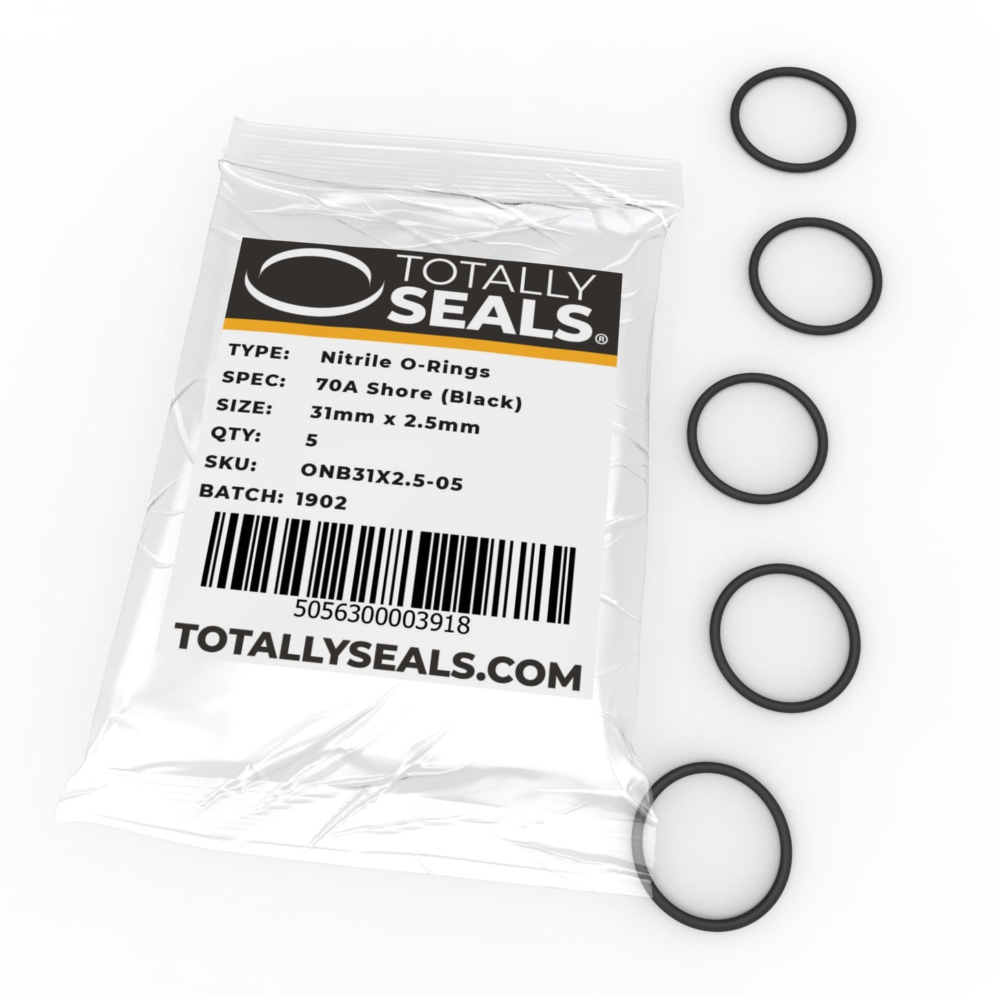 31mm x 2.5mm (36mm OD) Nitrile O-Rings - Totally Seals®