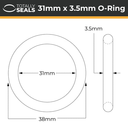 31mm x 3.5mm (38mm OD) Nitrile O-Rings - Totally Seals®