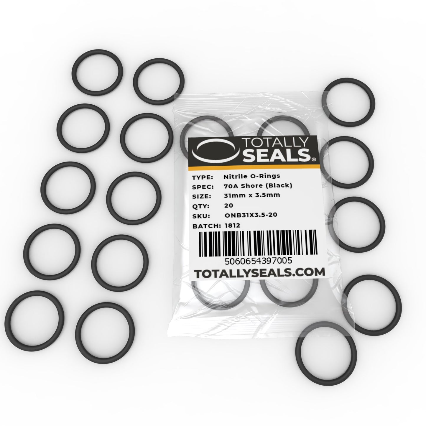 31mm x 3.5mm (38mm OD) Nitrile O-Rings - Totally Seals®