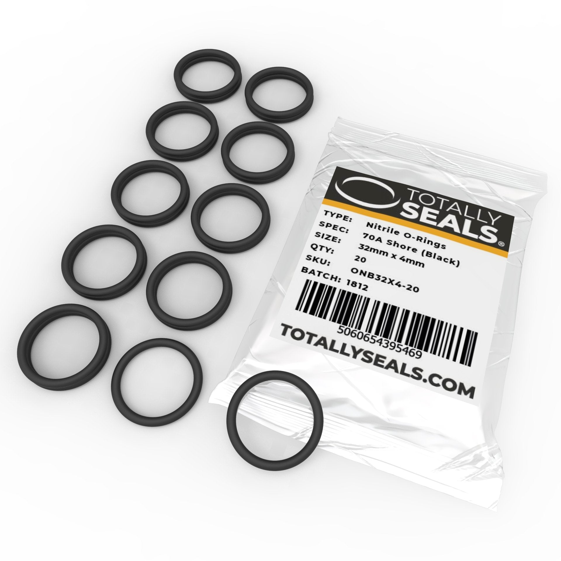 32mm x 4mm (40mm OD) Nitrile O-Rings - Totally Seals®