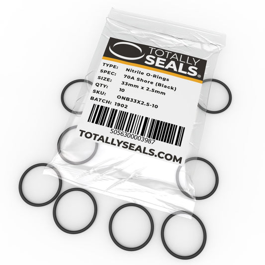 33mm x 2.5mm (38mm OD) Nitrile O-Rings - Totally Seals®