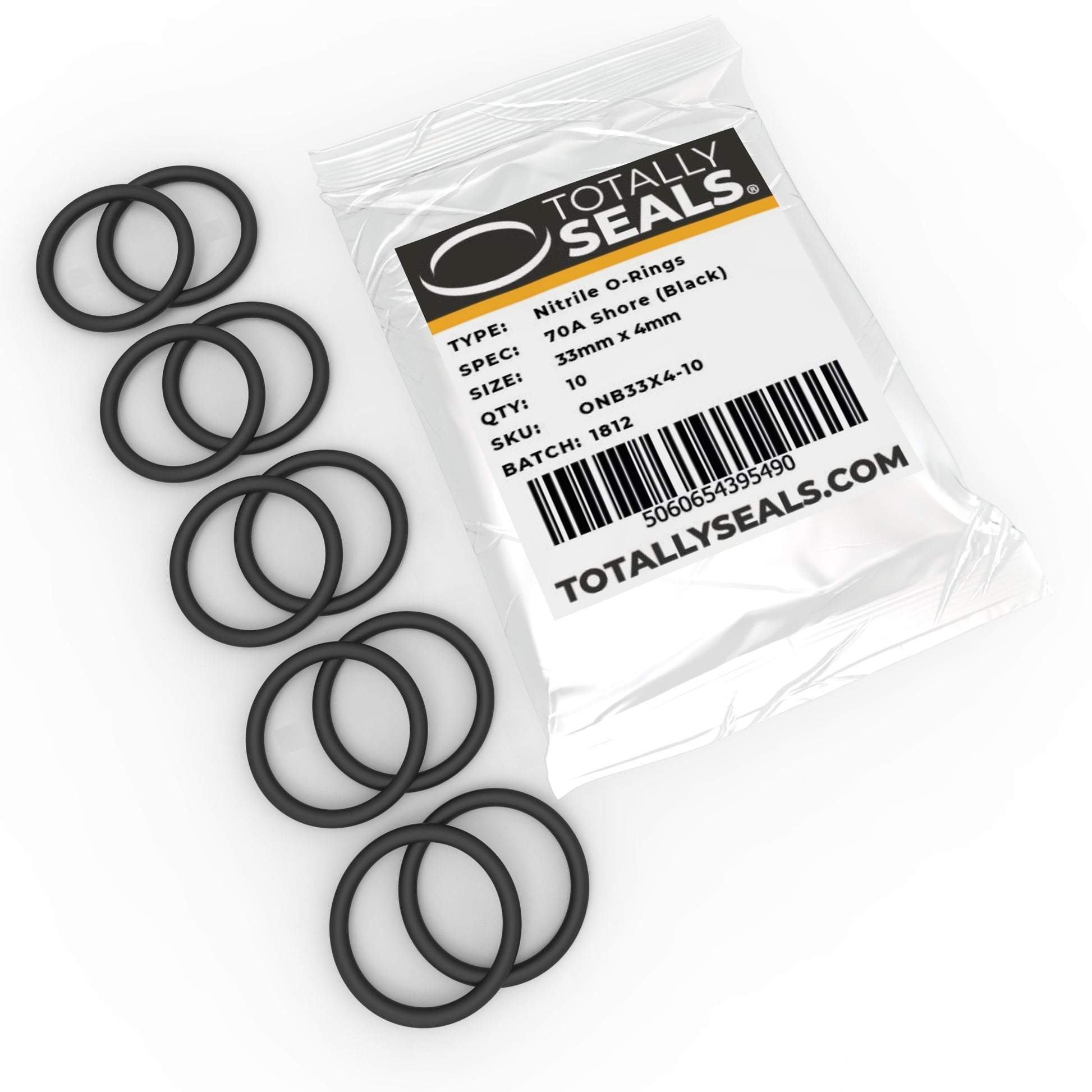 33mm x 4mm (41mm OD) Nitrile O-Rings - Totally Seals®