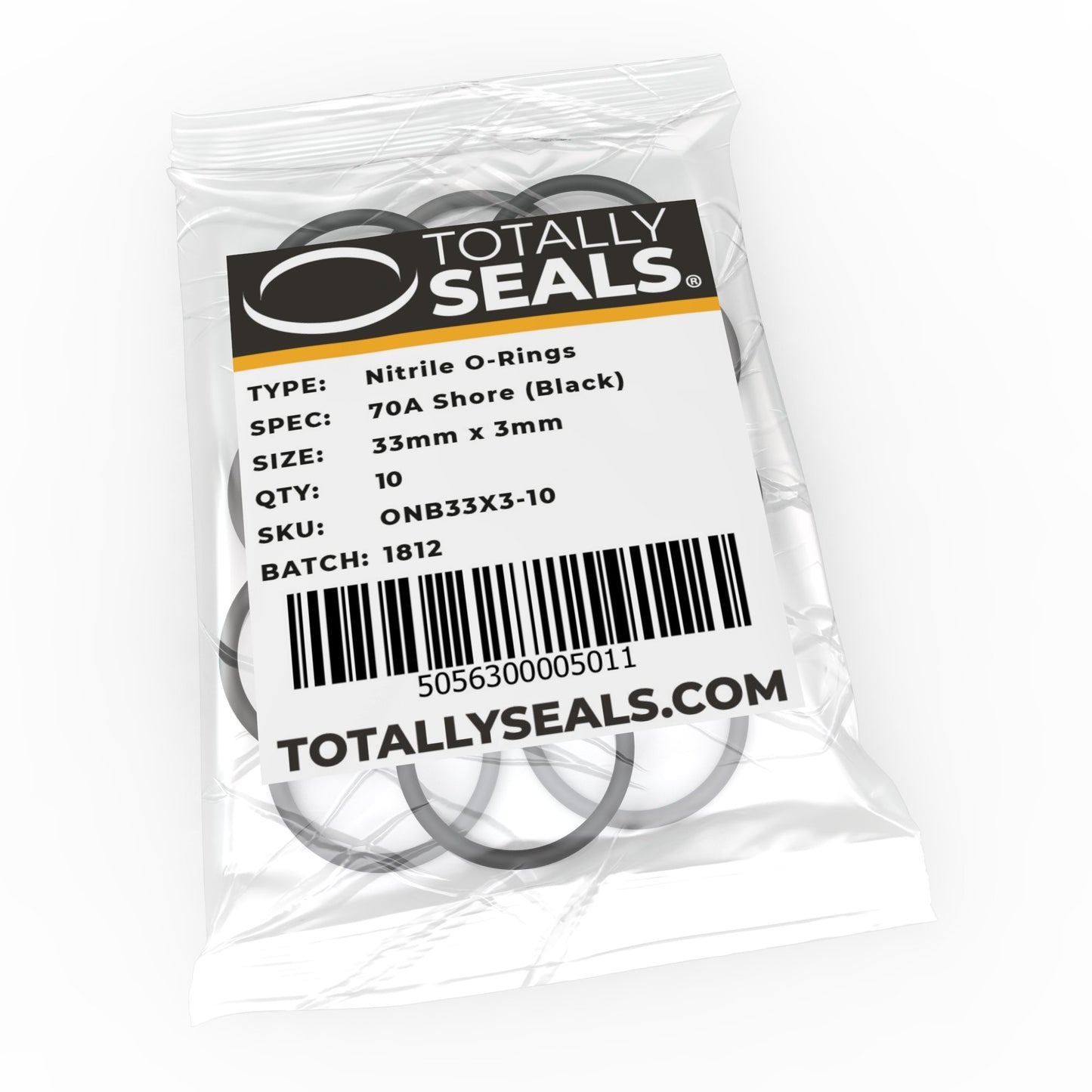 33mm x 3mm (39mm OD) Nitrile O-Rings - Totally Seals®