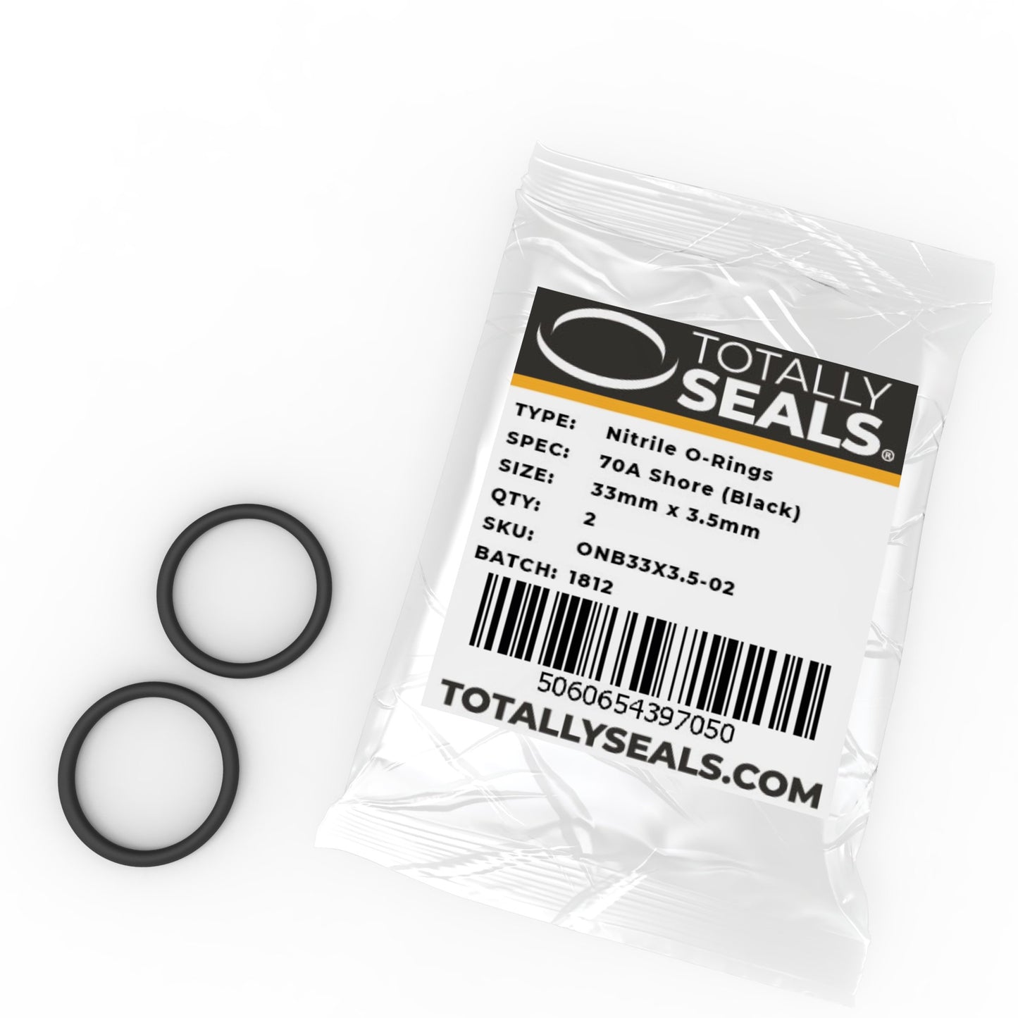 33mm x 3.5mm (40mm OD) Nitrile O-Rings - Totally Seals®
