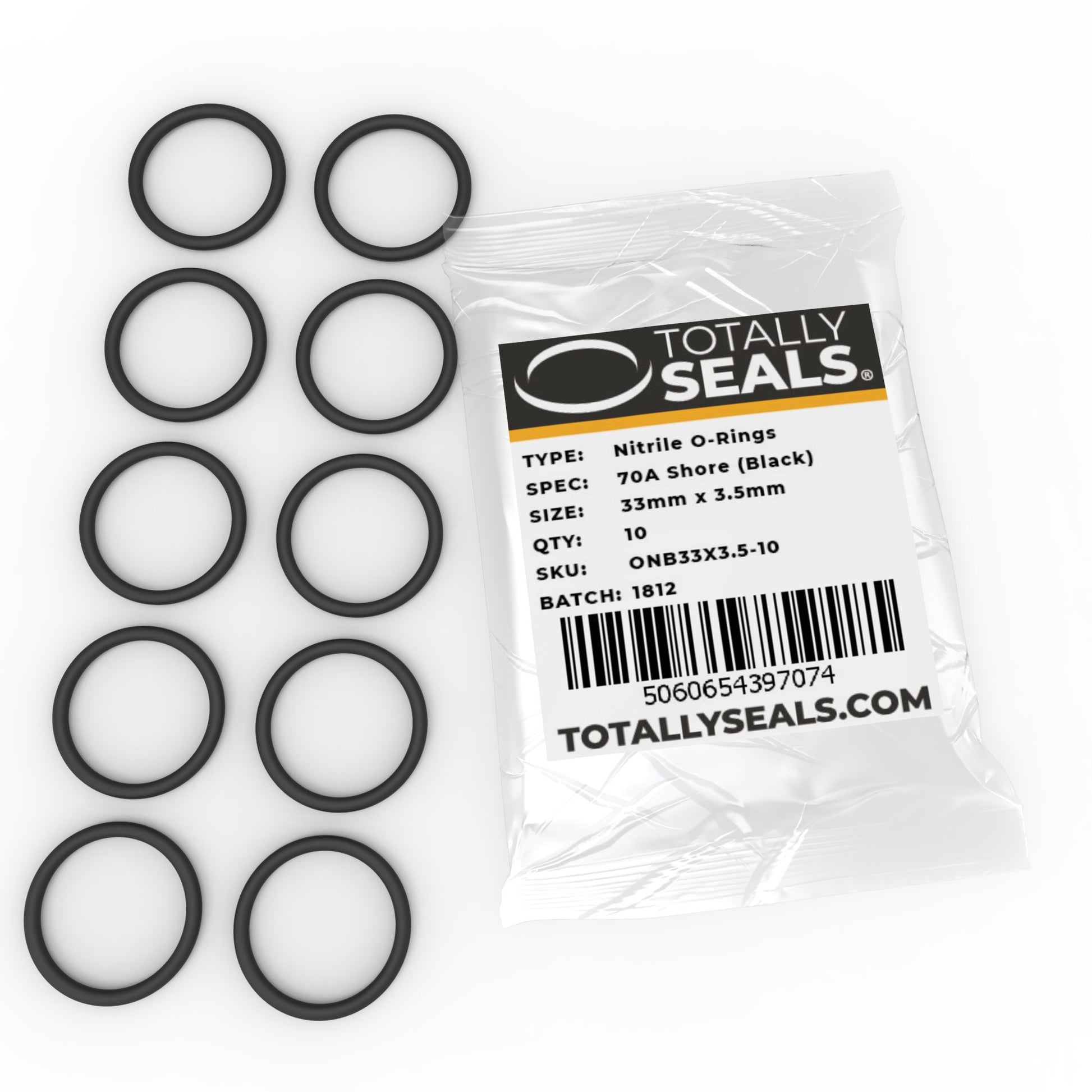 33mm x 3.5mm (40mm OD) Nitrile O-Rings - Totally Seals®