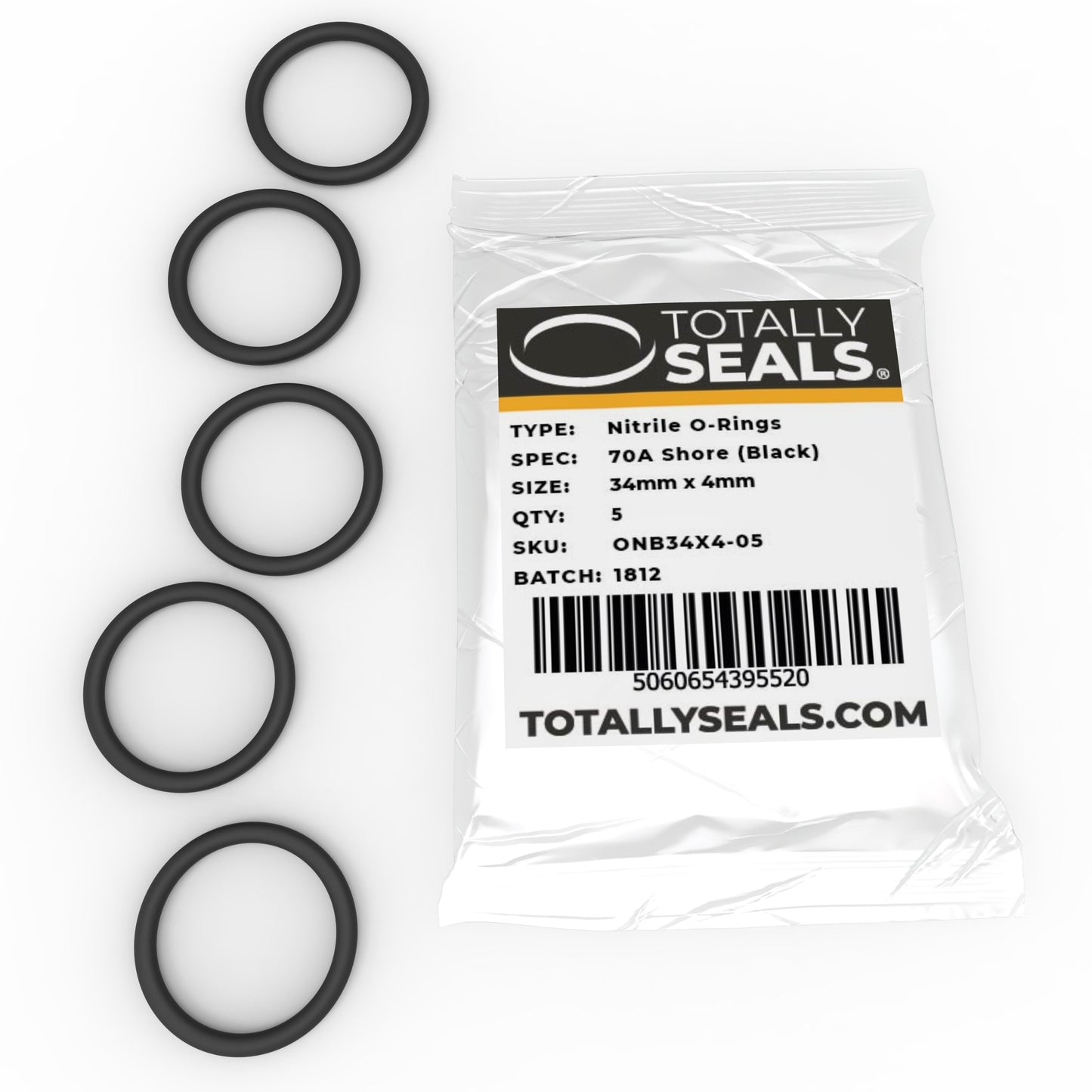 34mm x 4mm (42mm OD) Nitrile O-Rings - Totally Seals®