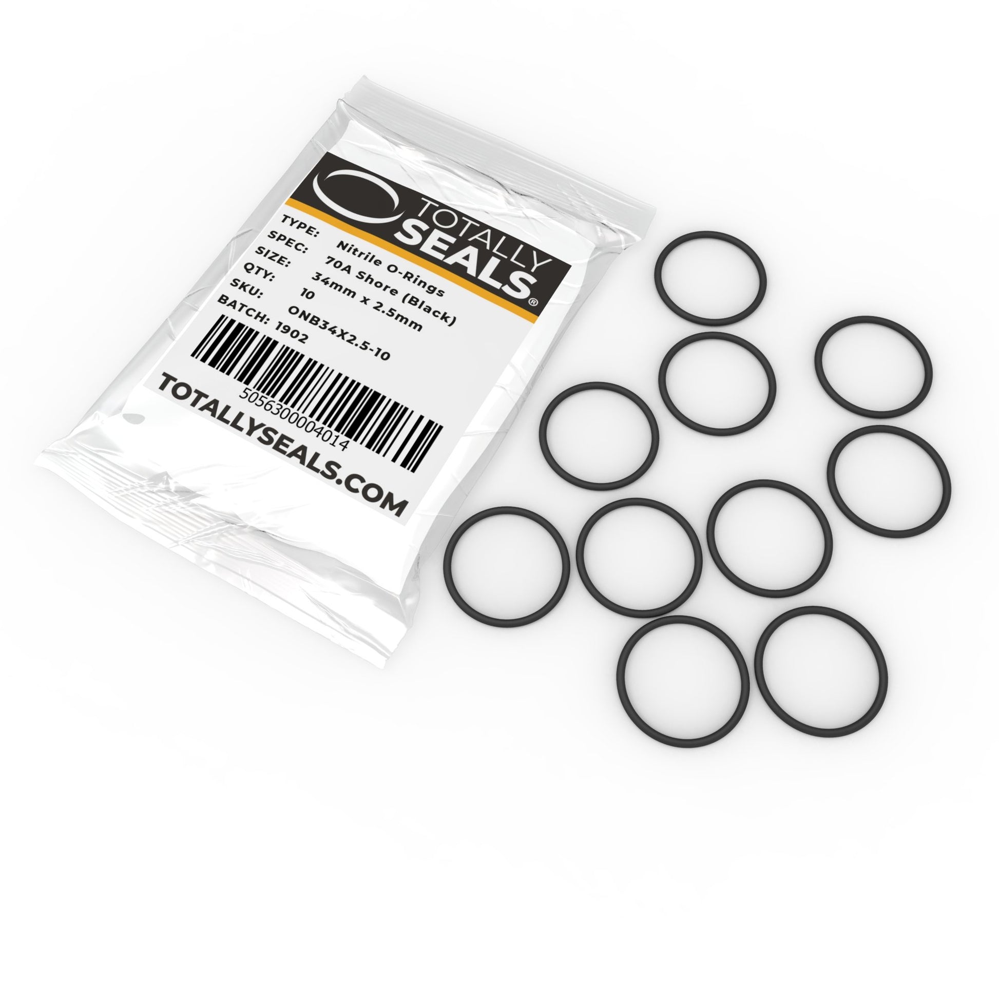 34mm x 2.5mm (39mm OD) Nitrile O-Rings - Totally Seals®