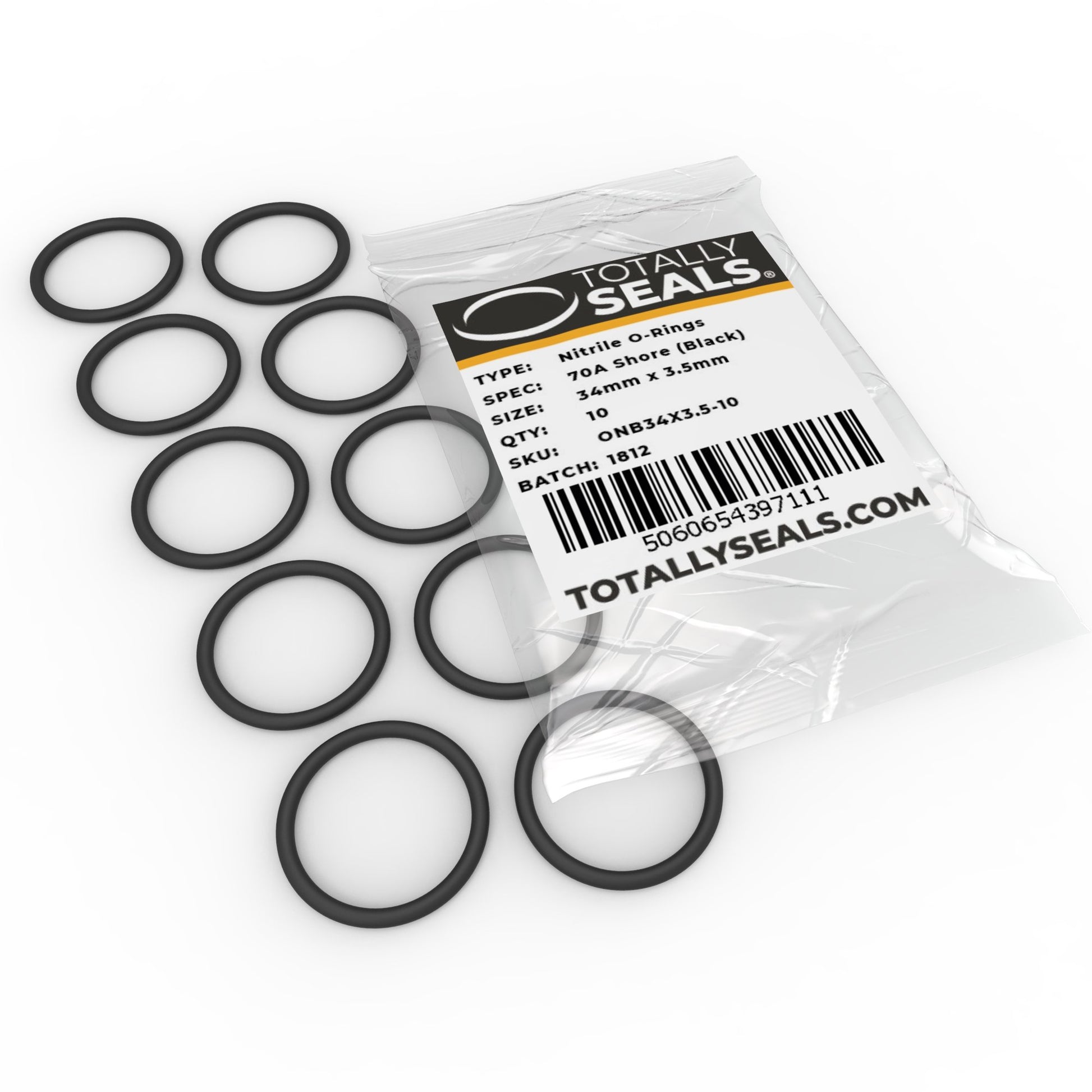 34mm x 3.5mm (41mm OD) Nitrile O-Rings - Totally Seals®