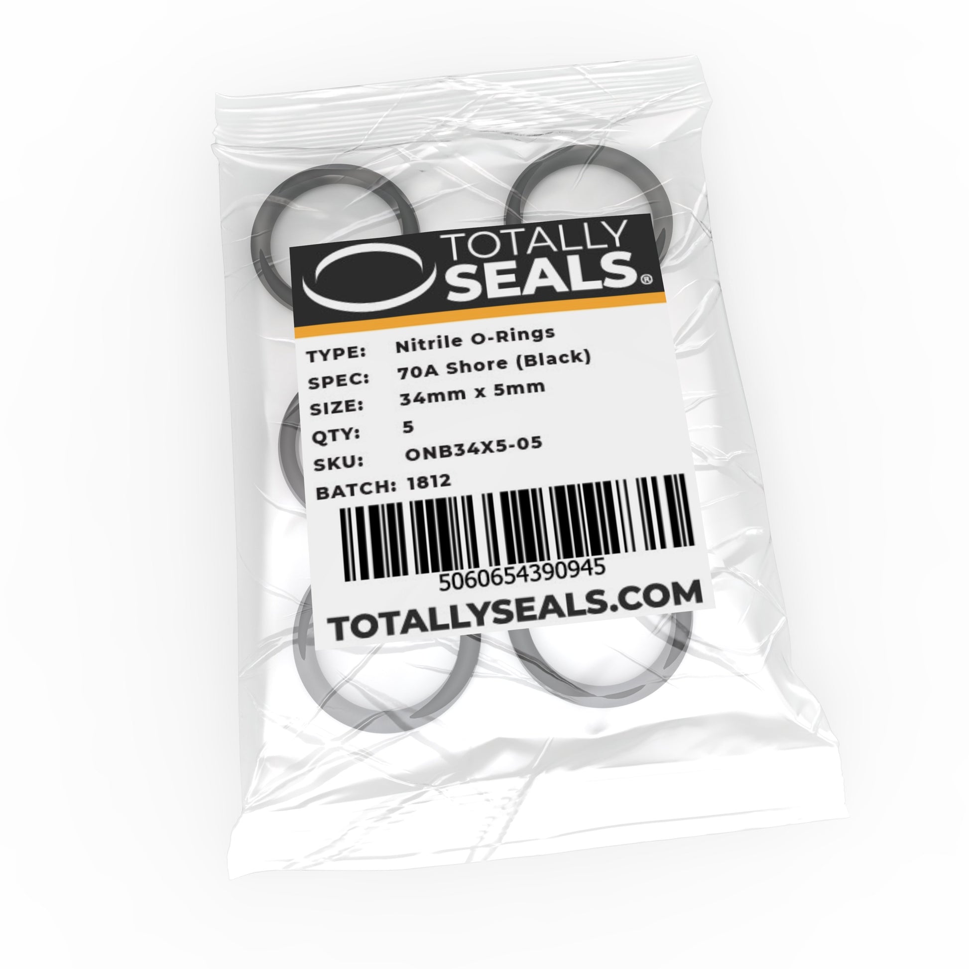 34mm x 5mm (44mm OD) Nitrile O-Rings - Totally Seals®