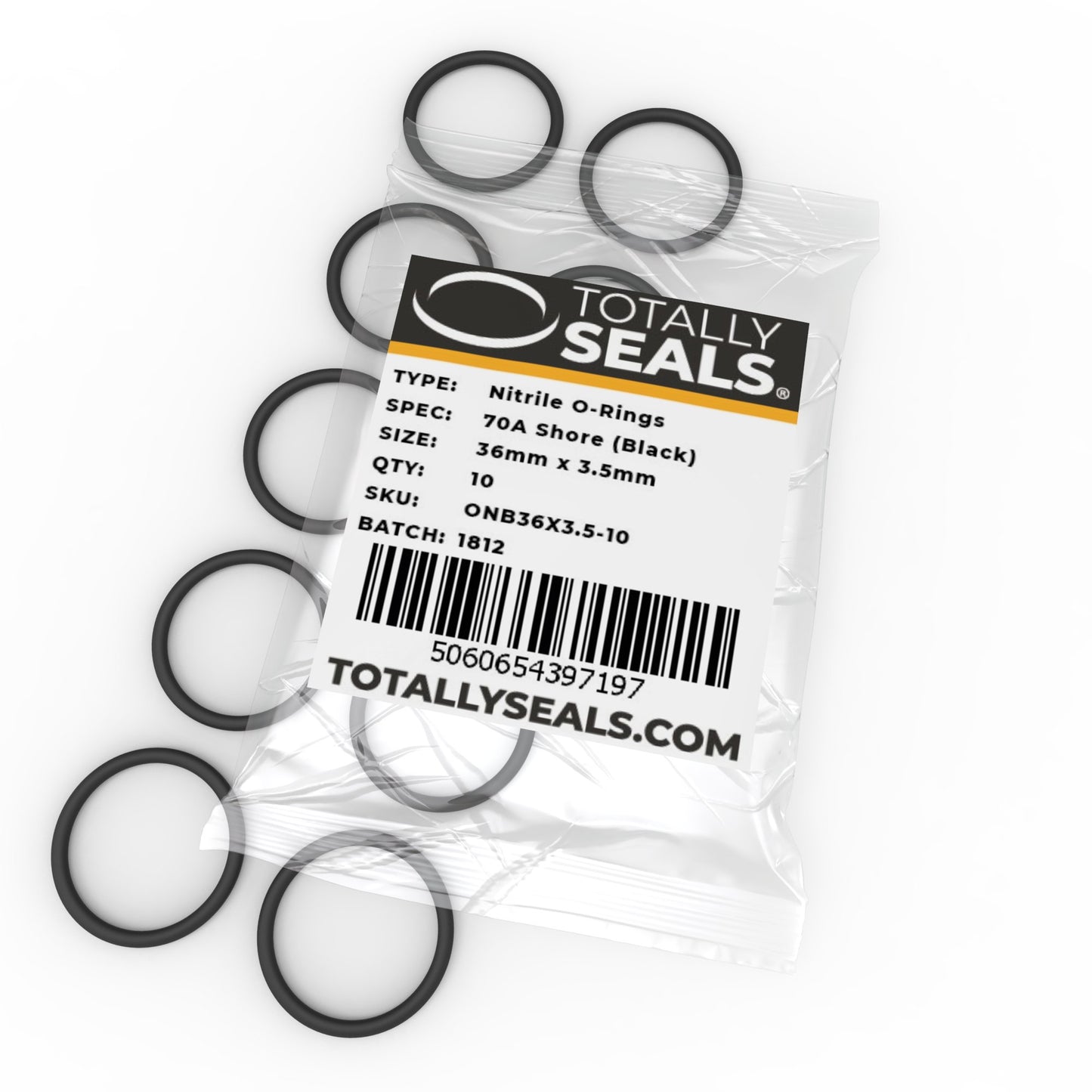 36mm x 3.5mm (43mm OD) Nitrile O-Rings - Totally Seals®