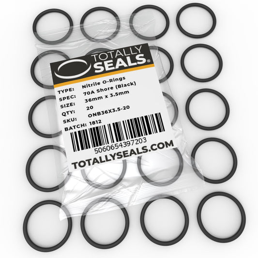 36mm x 3.5mm (43mm OD) Nitrile O-Rings - Totally Seals®