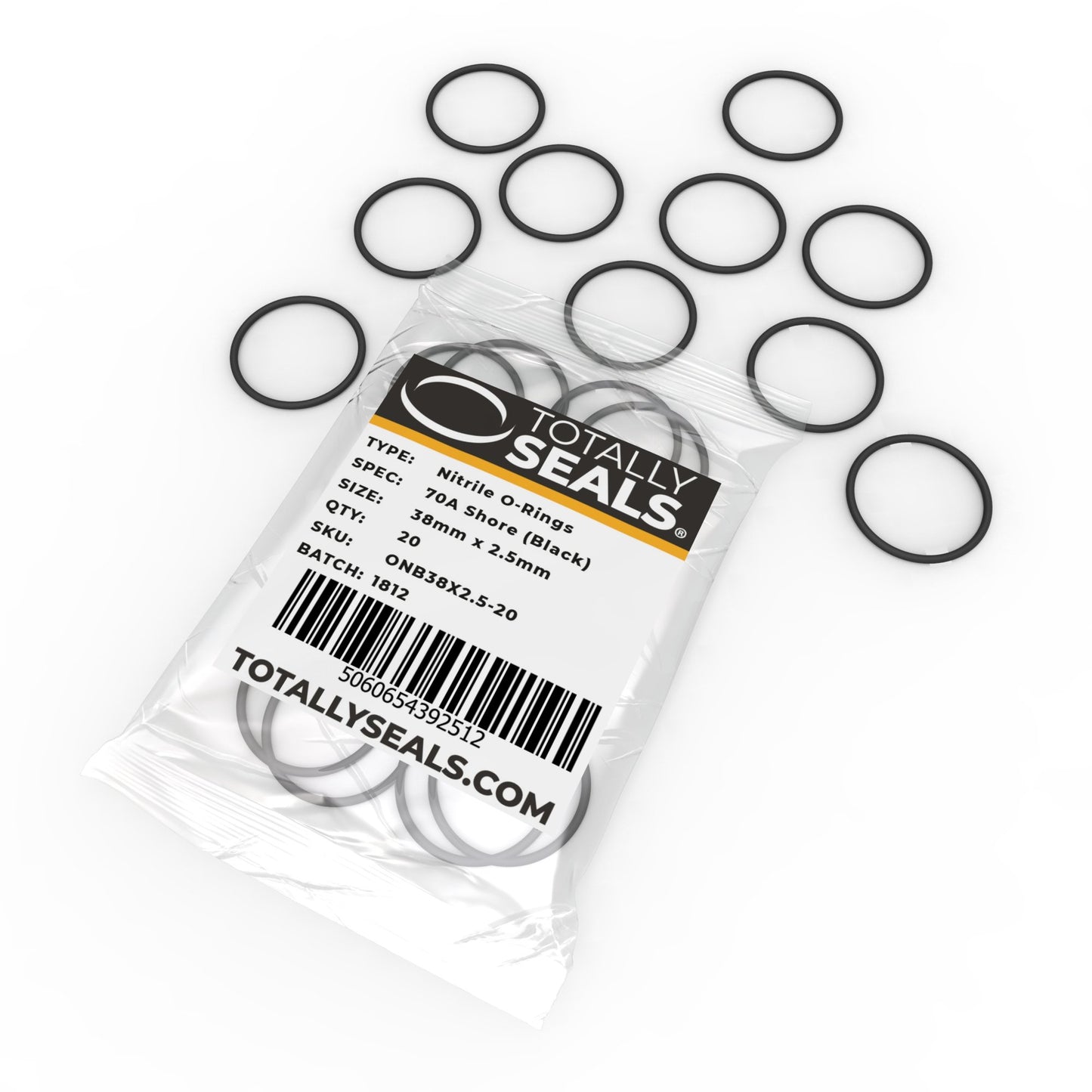 38mm x 2.5mm (43mm OD) Nitrile O-Rings - Totally Seals®