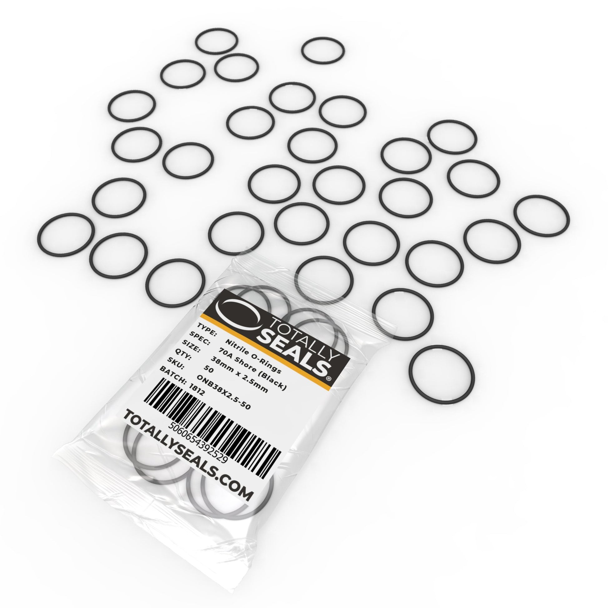 38mm x 2.5mm (43mm OD) Nitrile O-Rings - Totally Seals®