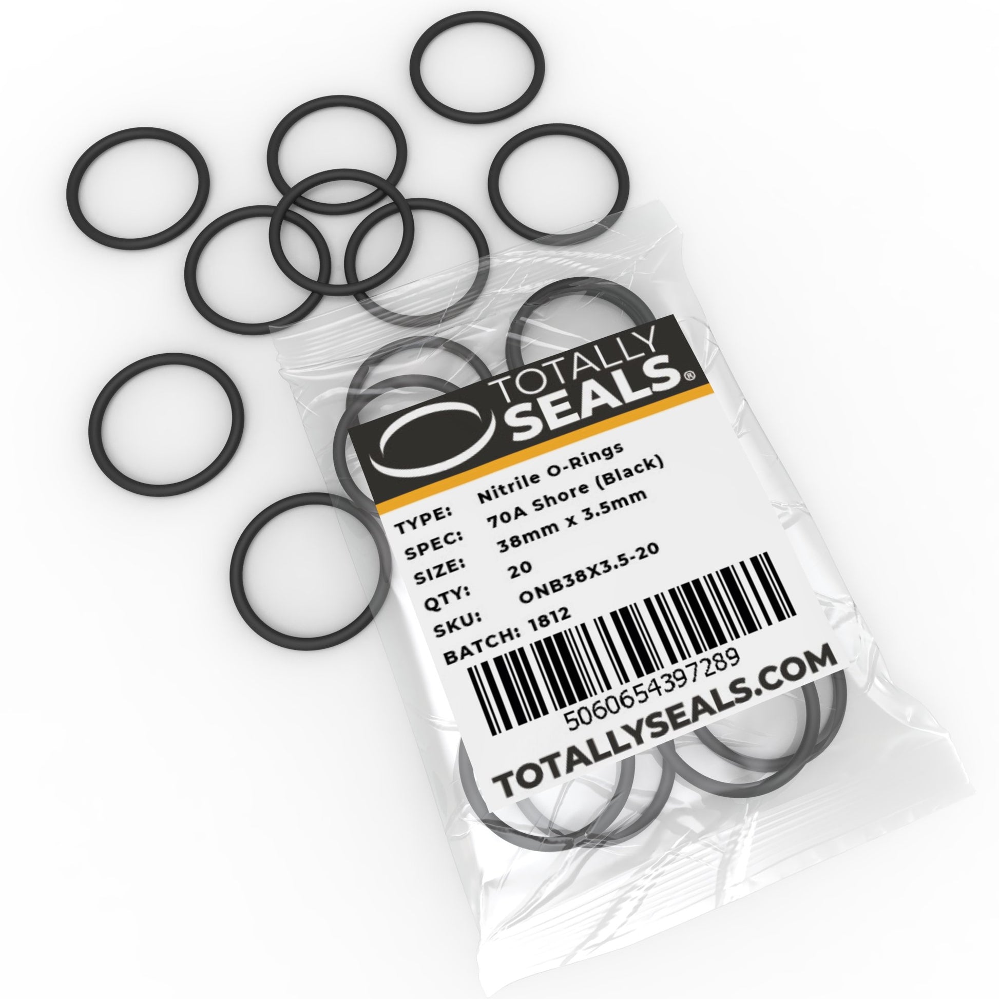 38mm x 3.5mm (45mm OD) Nitrile O-Rings - Totally Seals®