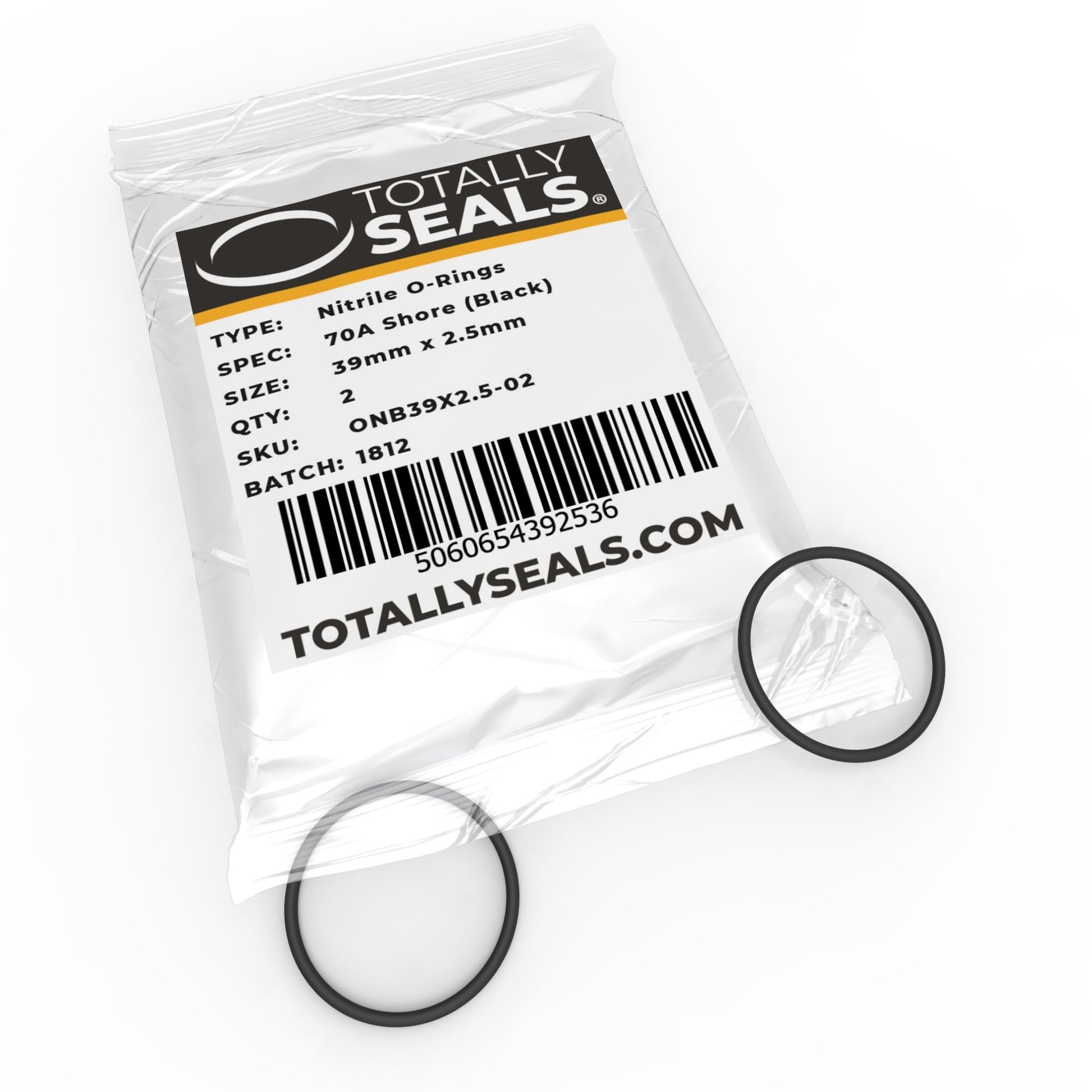 39mm x 2.5mm (44mm OD) Nitrile O-Rings - Totally Seals®