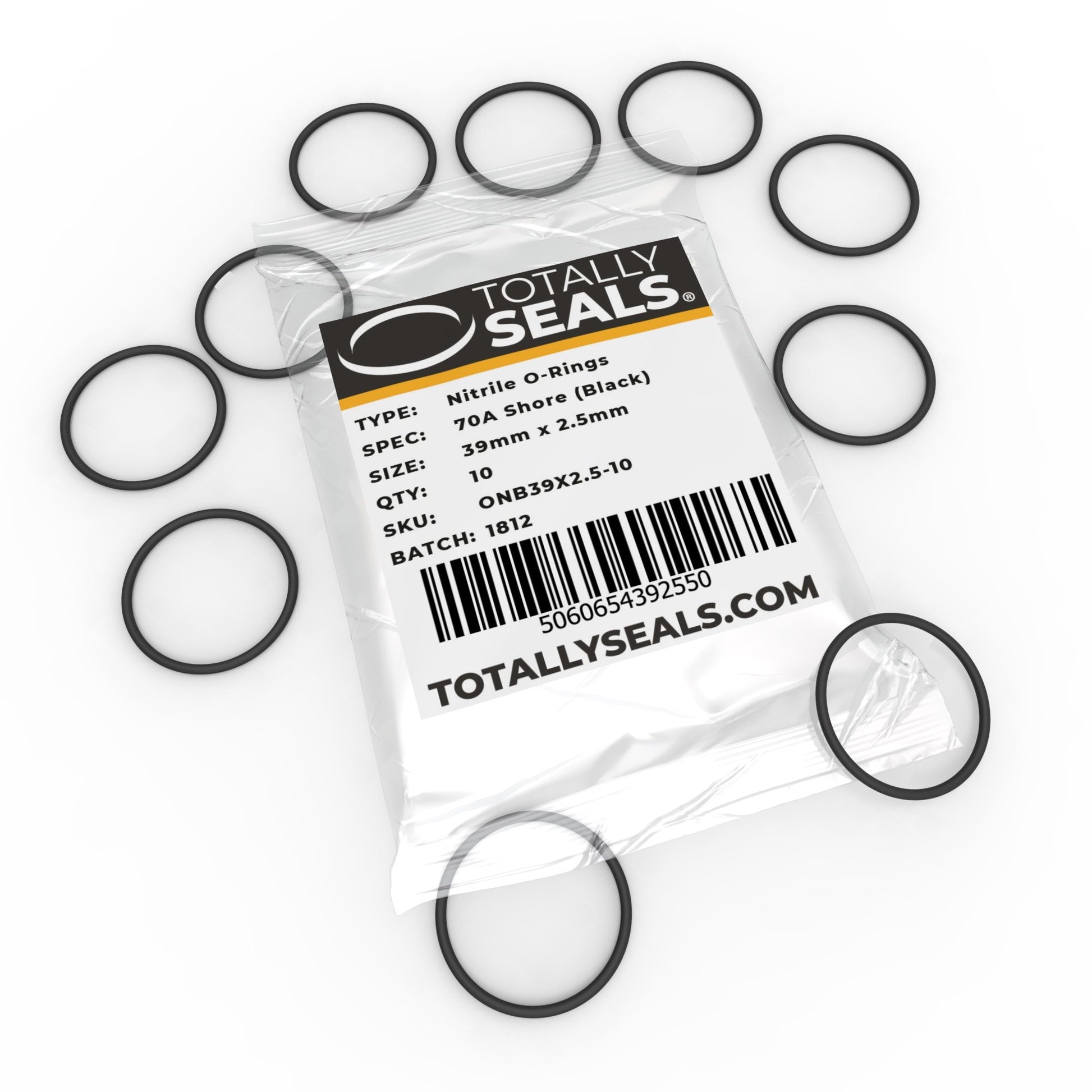 39mm x 2.5mm (44mm OD) Nitrile O-Rings - Totally Seals®