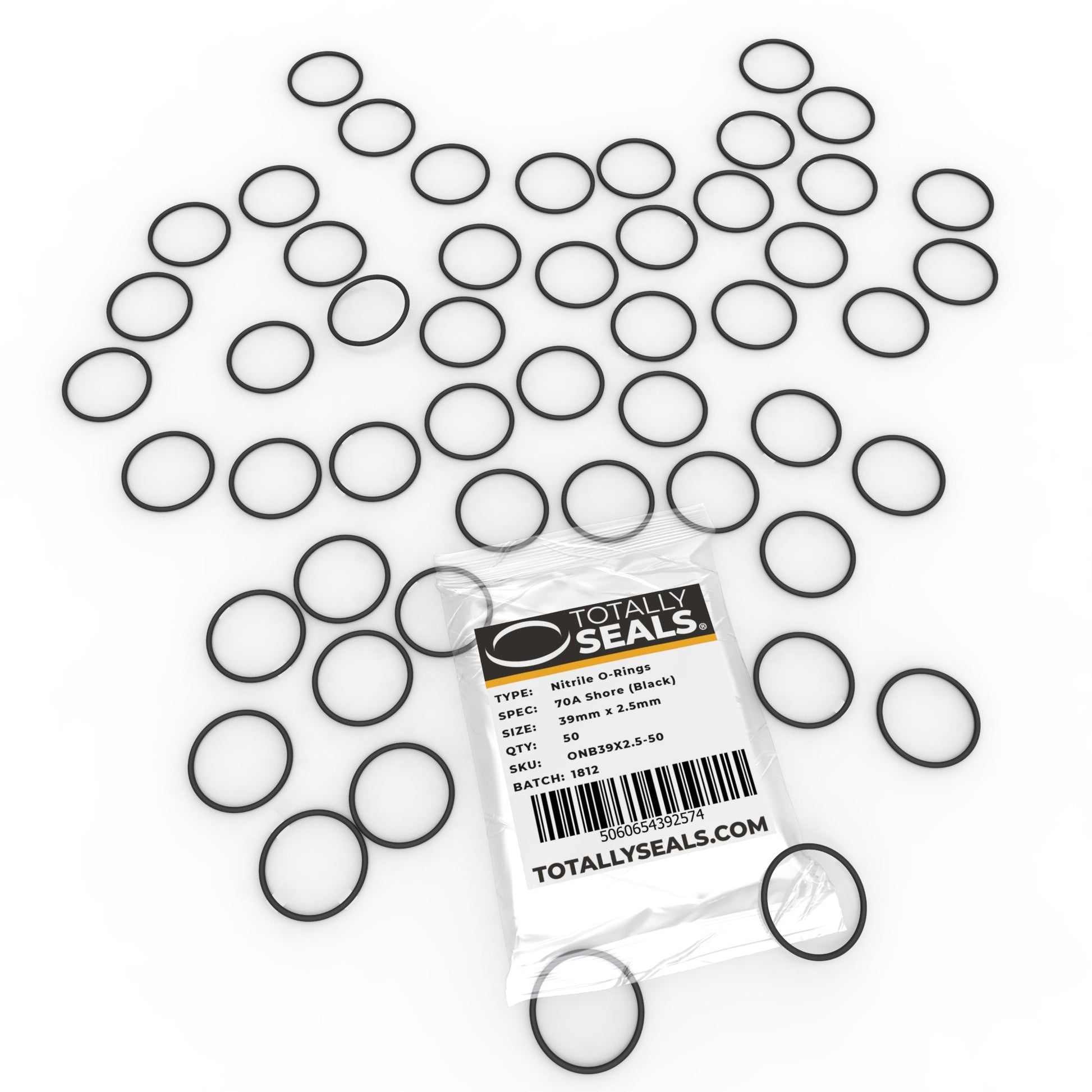 39mm x 2.5mm (44mm OD) Nitrile O-Rings - Totally Seals®