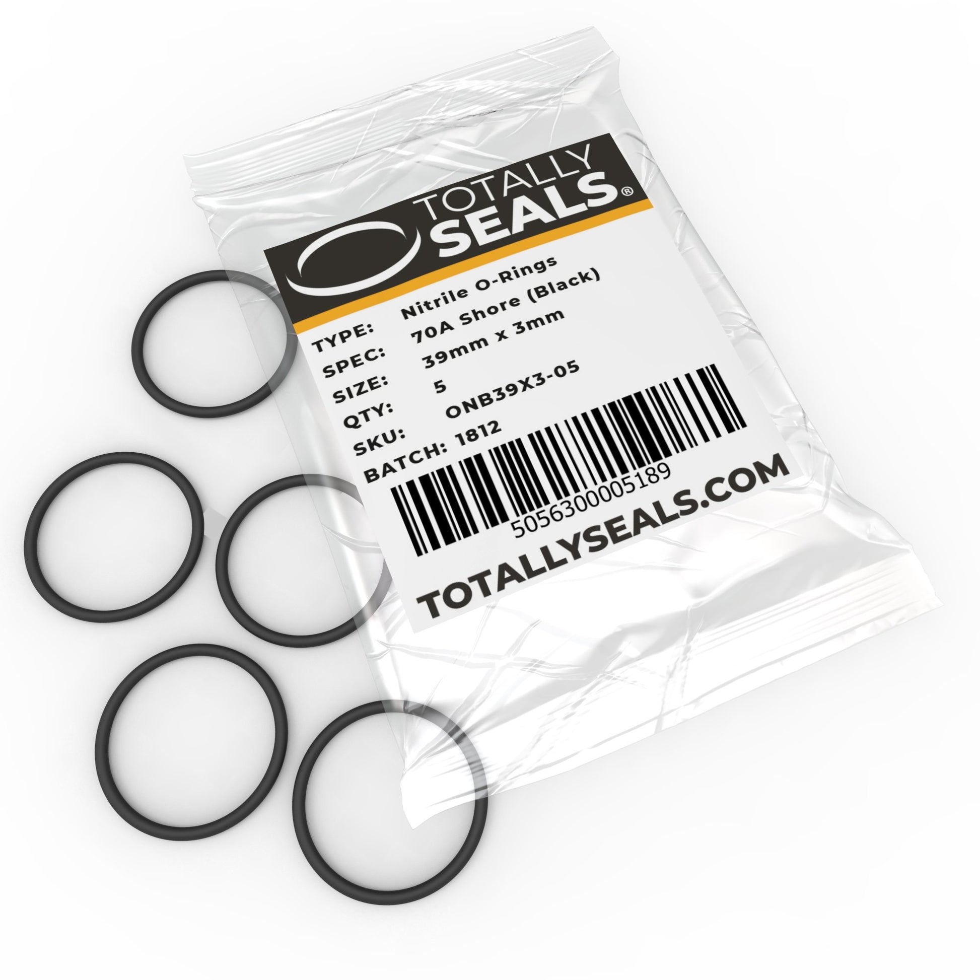 39mm x 3mm (45mm OD) Nitrile O-Rings - Totally Seals®