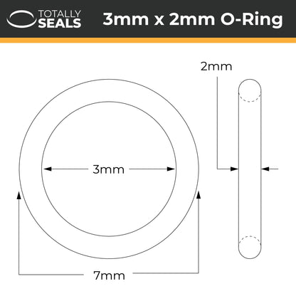 3mm x 2mm (7mm OD) Silicone O-Rings - Totally Seals®