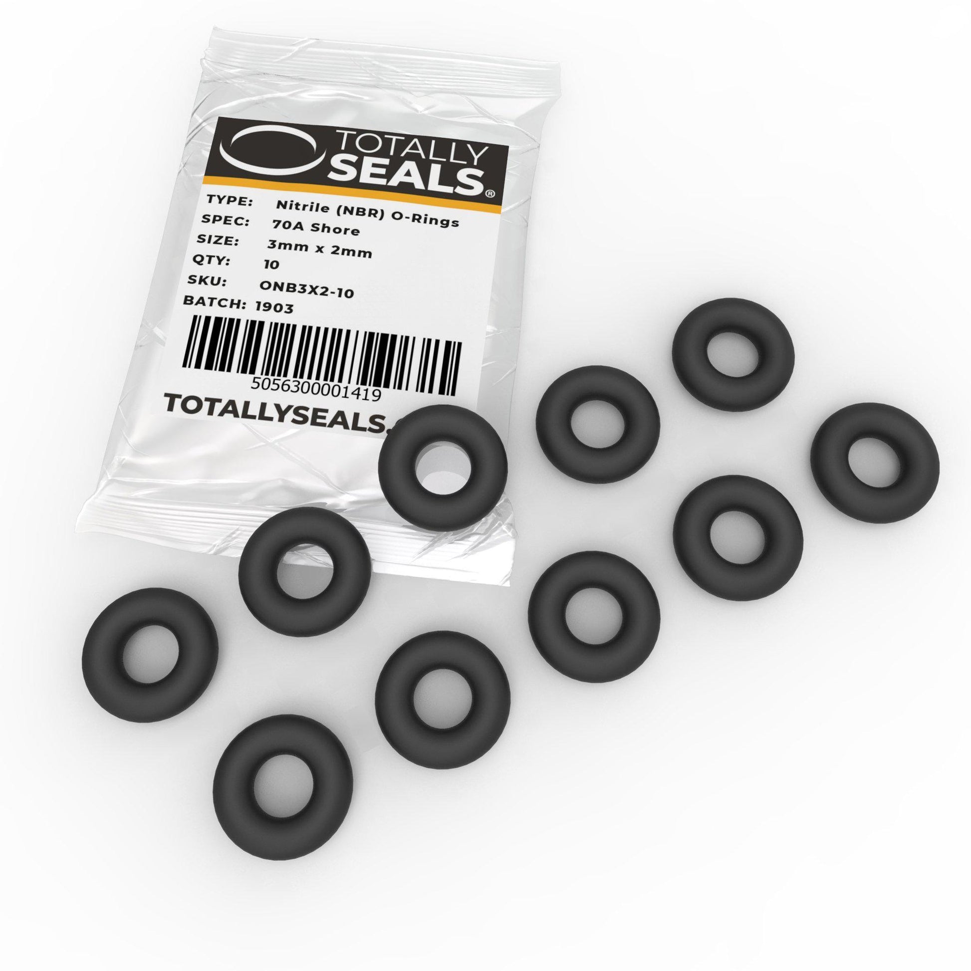 3mm x 2mm (7mm OD) Nitrile O-Rings - Totally Seals®