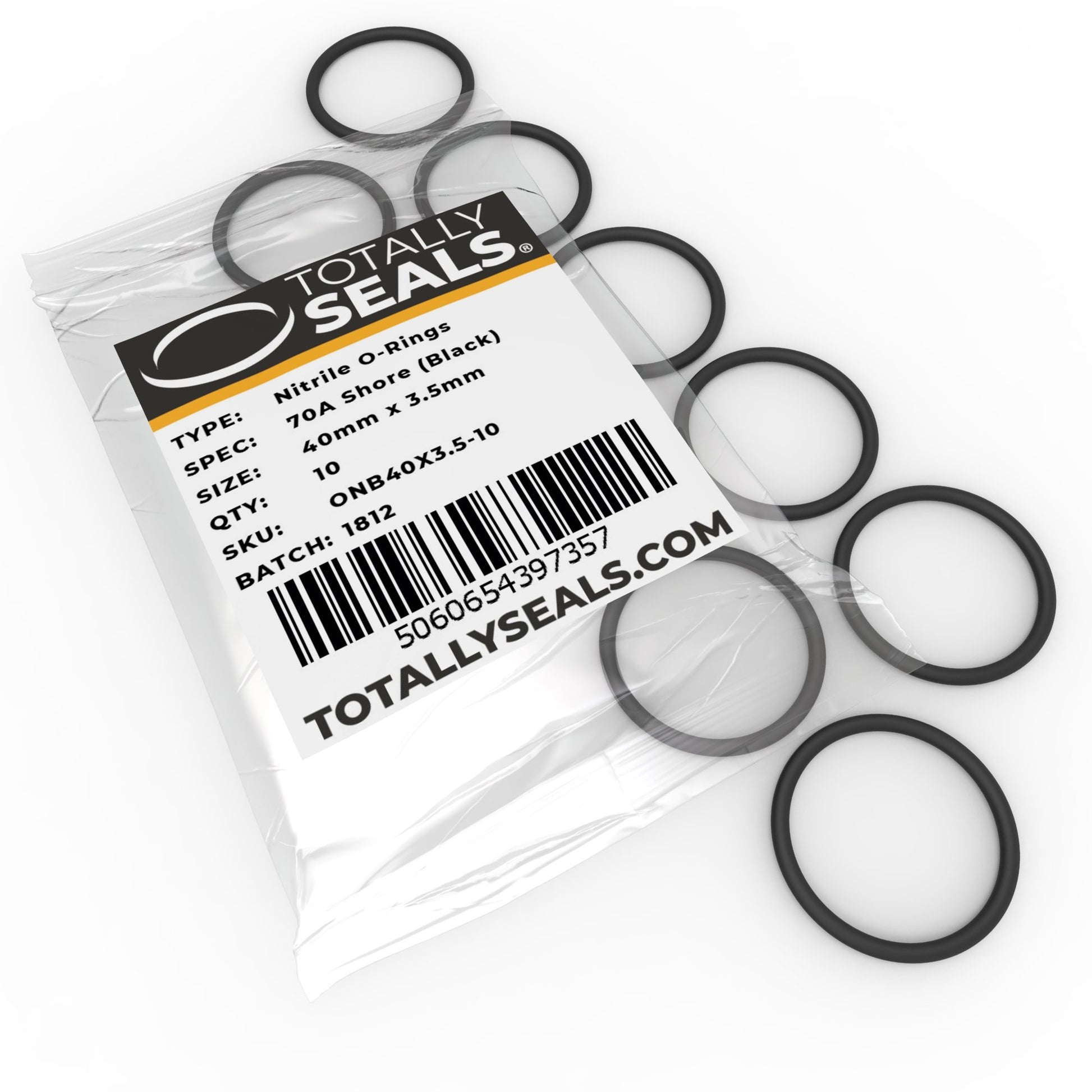 40mm x 3.5mm (47mm OD) Nitrile O-Rings - Totally Seals®