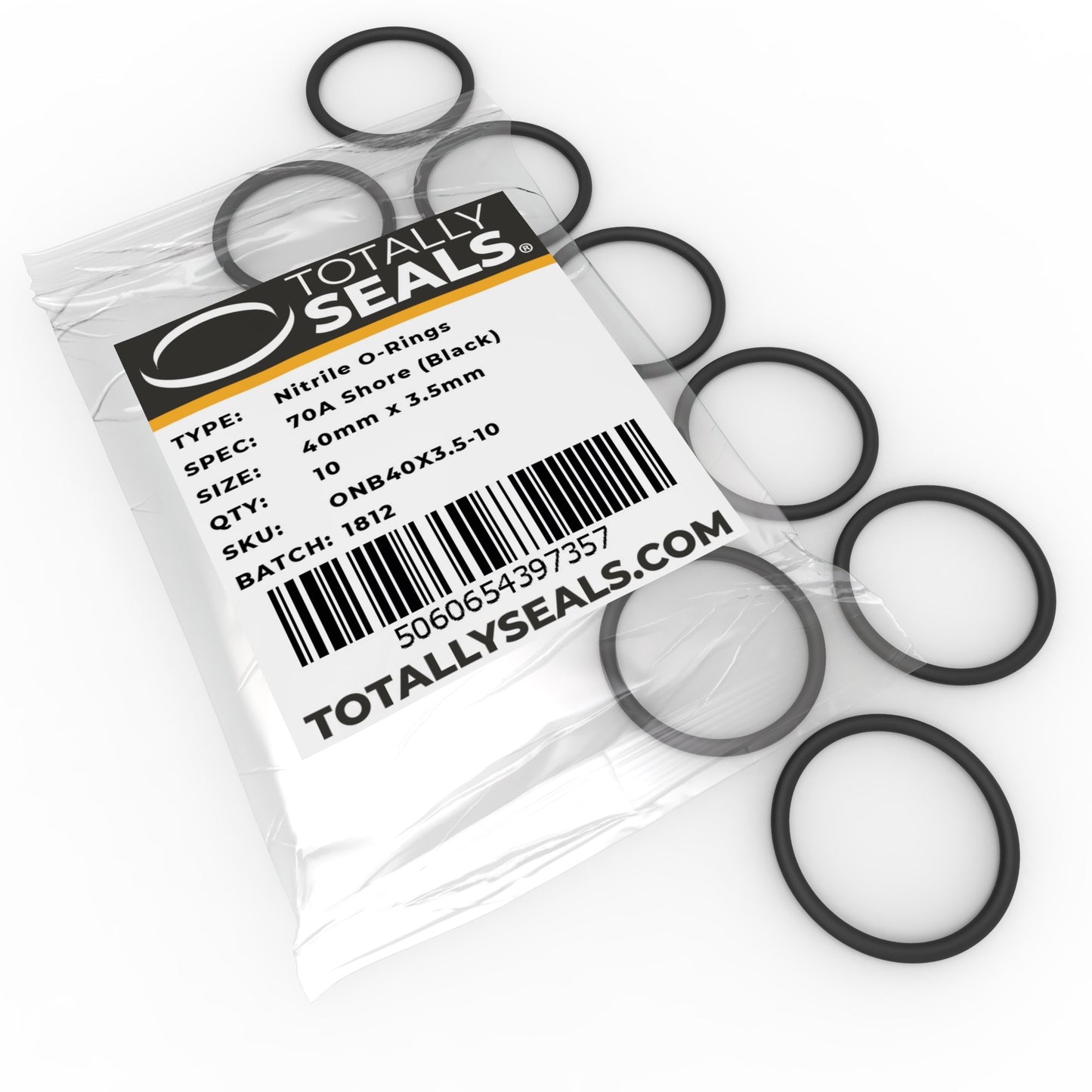 40mm x 3.5mm (47mm OD) Nitrile O-Rings - Totally Seals®