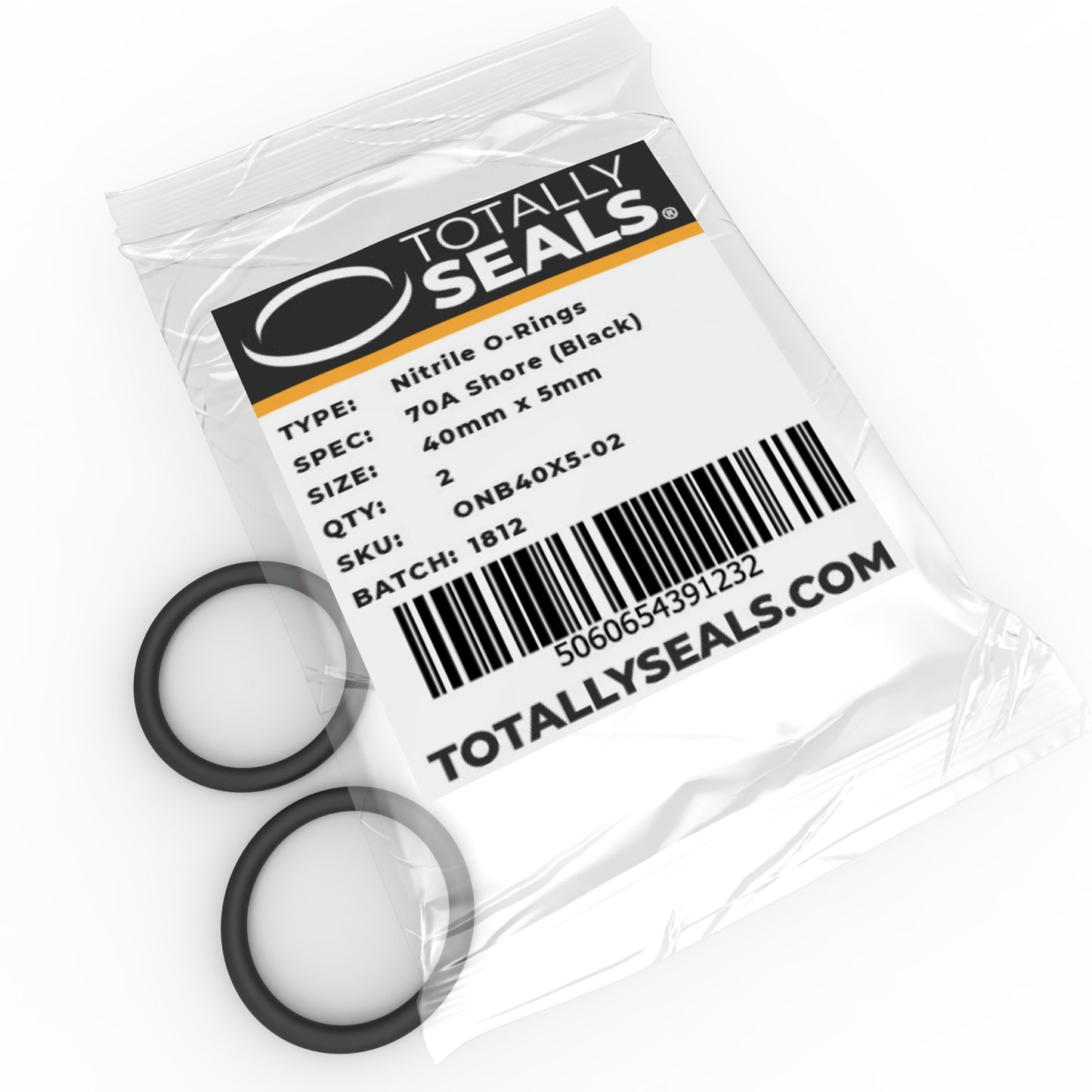 40mm x 5mm (50mm OD) Nitrile O-Rings - Totally Seals®
