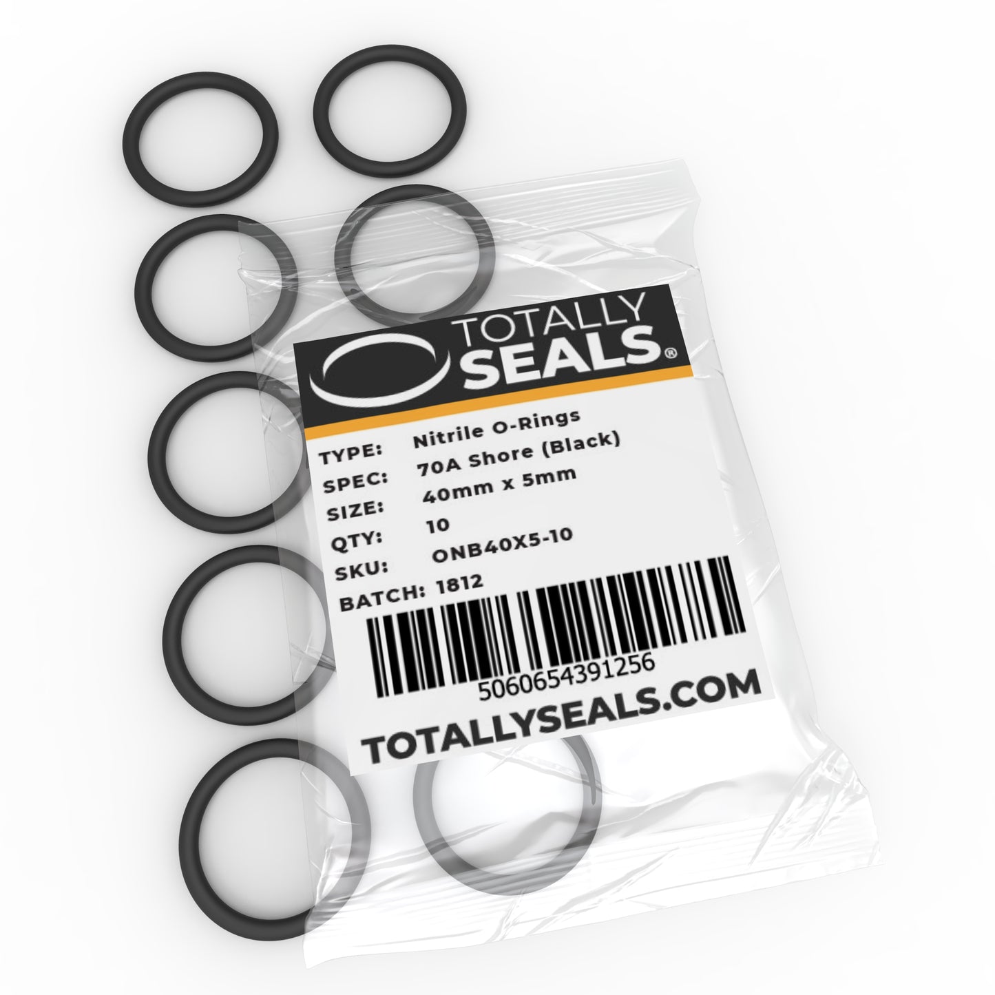 5 O-Rings In Gomma Nitrile 50x40x5mm - Guarnizioni Per Rubinetti, Idraulica, Nero - Foto 2