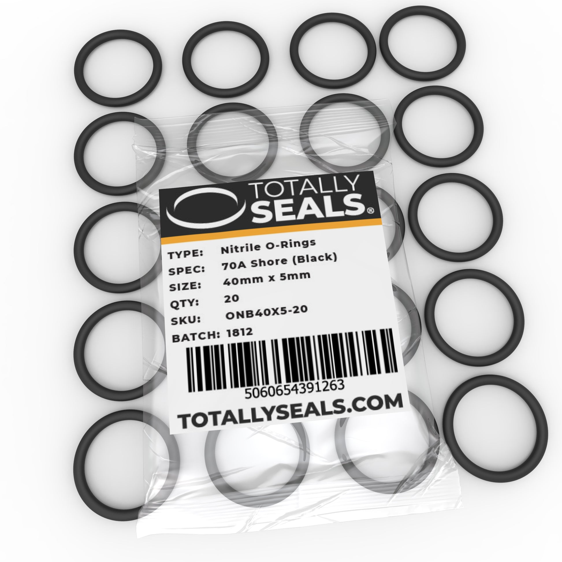 40mm x 5mm (50mm OD) Nitrile O-Rings - Totally Seals®