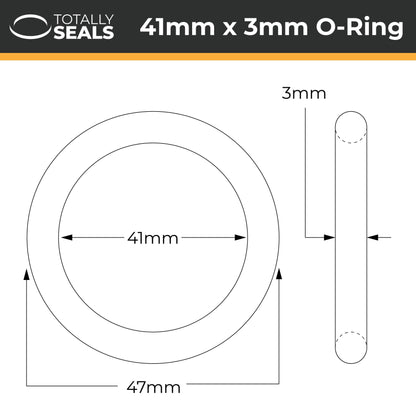 41mm x 3mm (47mm OD) Nitrile O-Rings - Totally Seals®