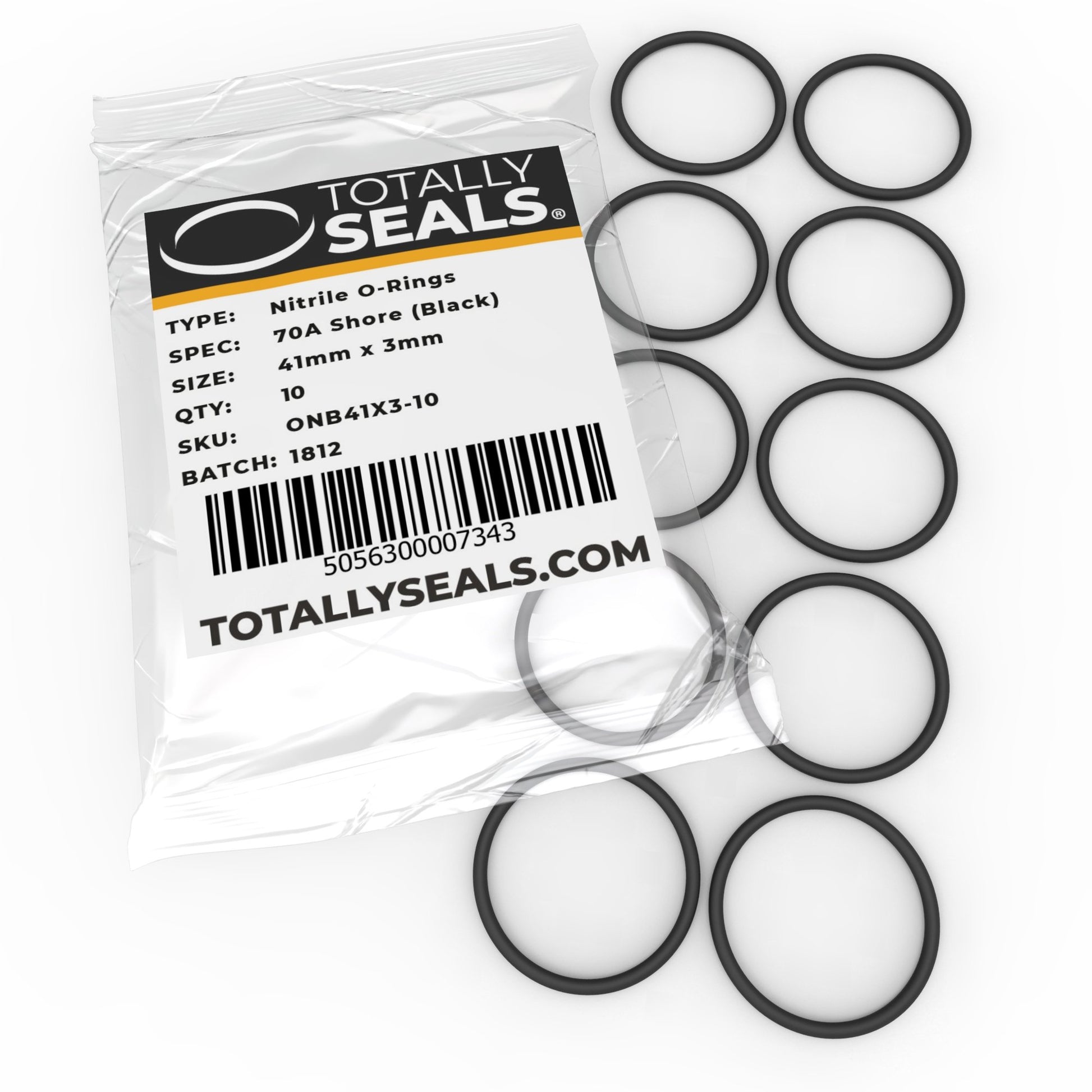41mm x 3mm (47mm OD) Nitrile O-Rings - Totally Seals®