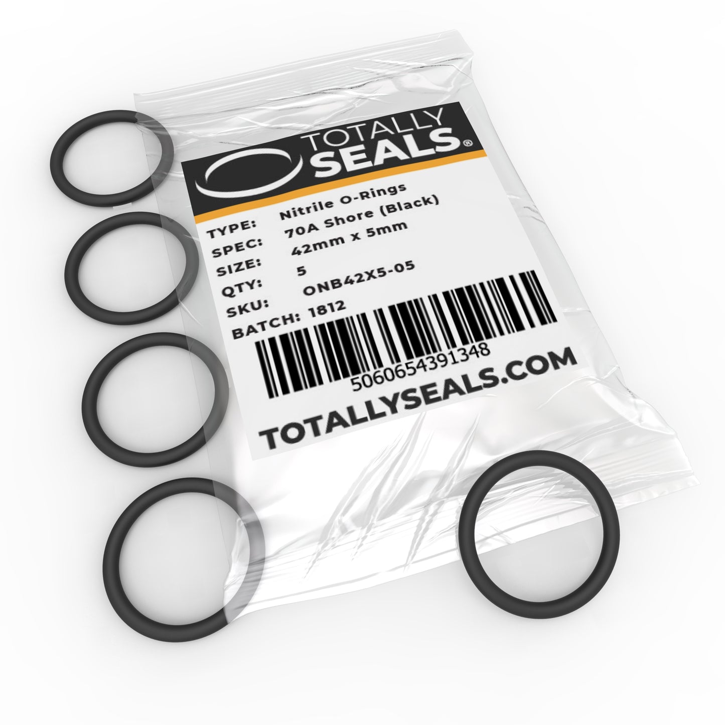 42mm x 5mm (52mm OD) Nitrile O-Rings - Totally Seals®