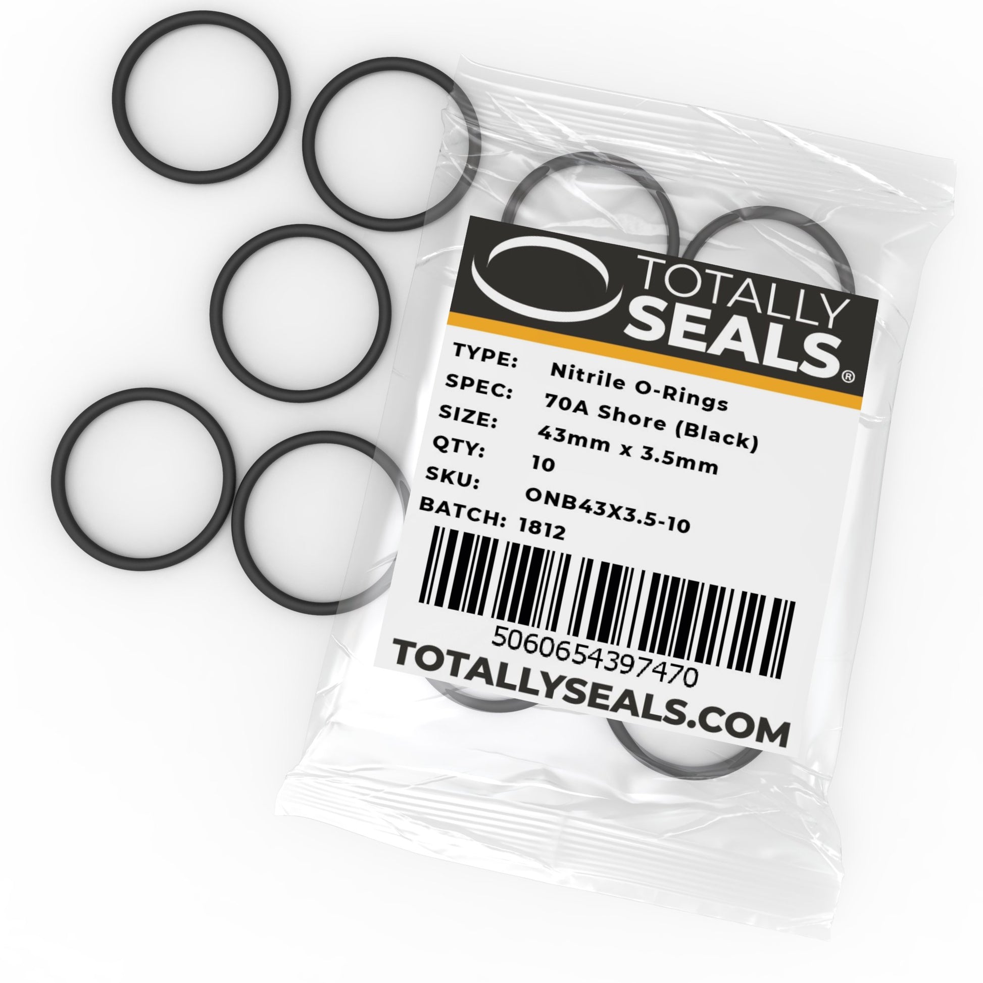 43mm x 3.5mm (50mm OD) Nitrile O-Rings - Totally Seals®
