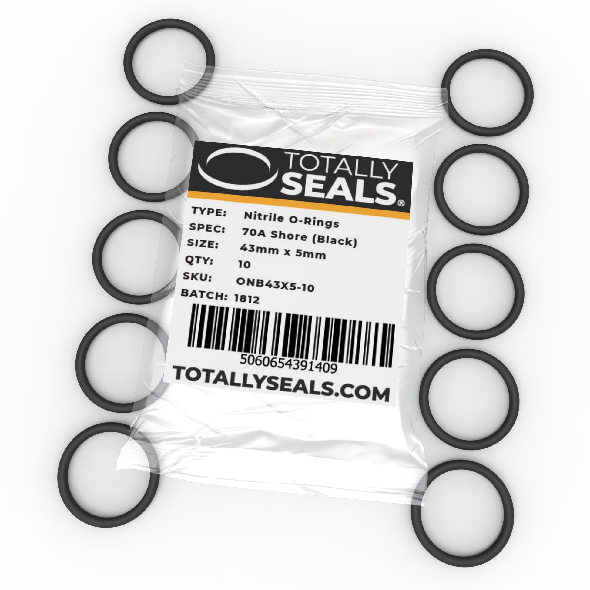 43mm x 5mm (53mm OD) Nitrile O-Rings - Totally Seals®