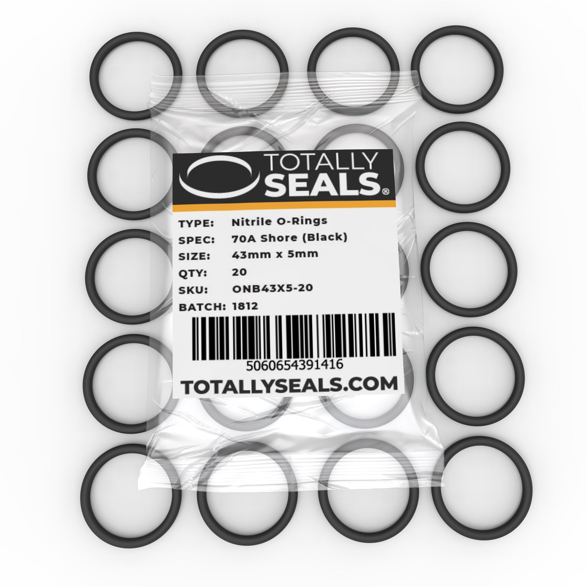 43mm x 5mm (53mm OD) Nitrile O-Rings - Totally Seals®