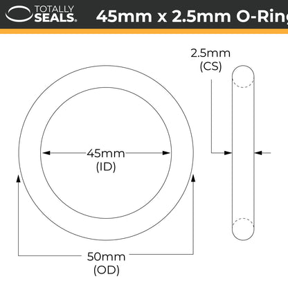 45mm x 2.5mm (50mm OD) Nitrile O-Rings - Totally Seals®