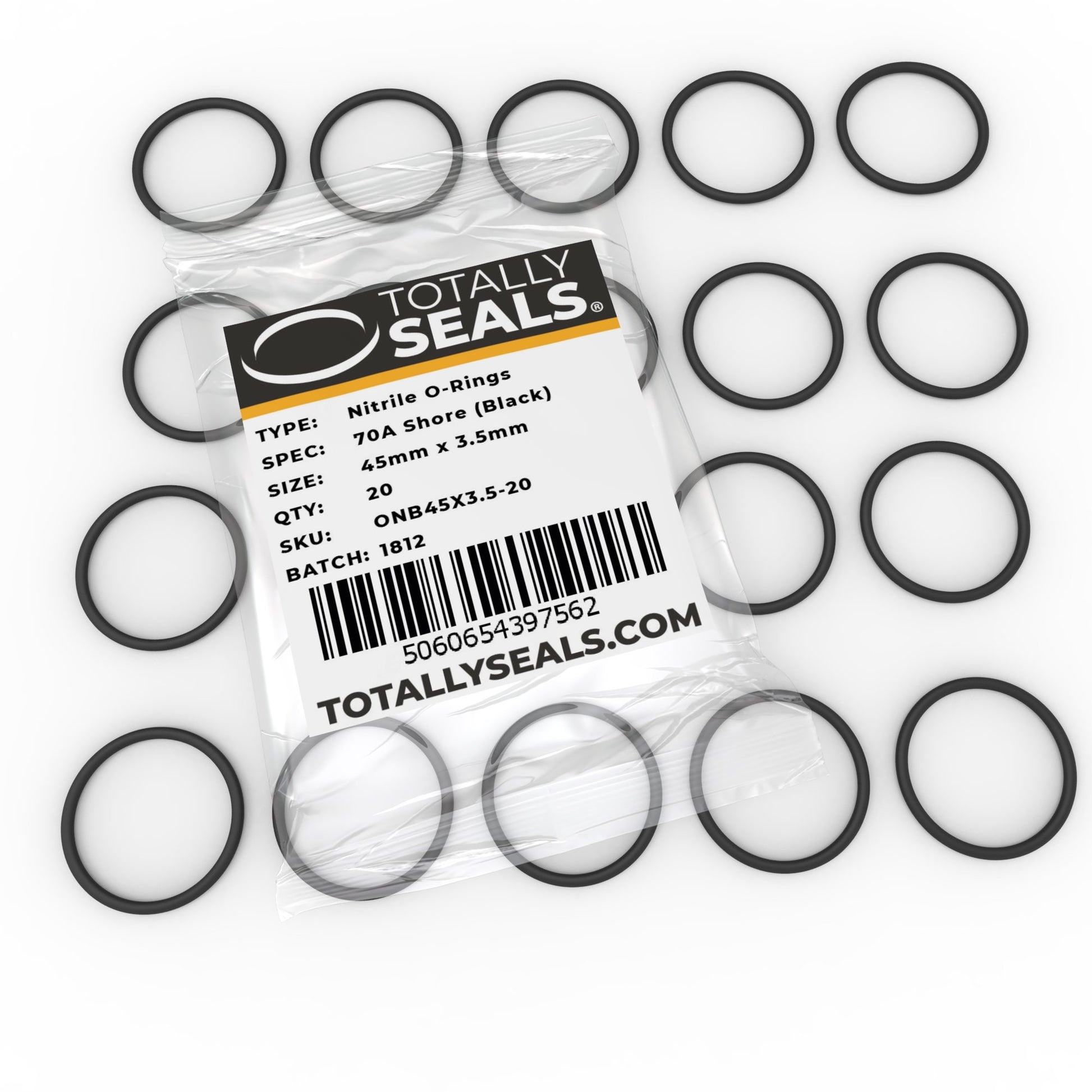45mm x 3.5mm (52mm OD) Nitrile O-Rings - Totally Seals®