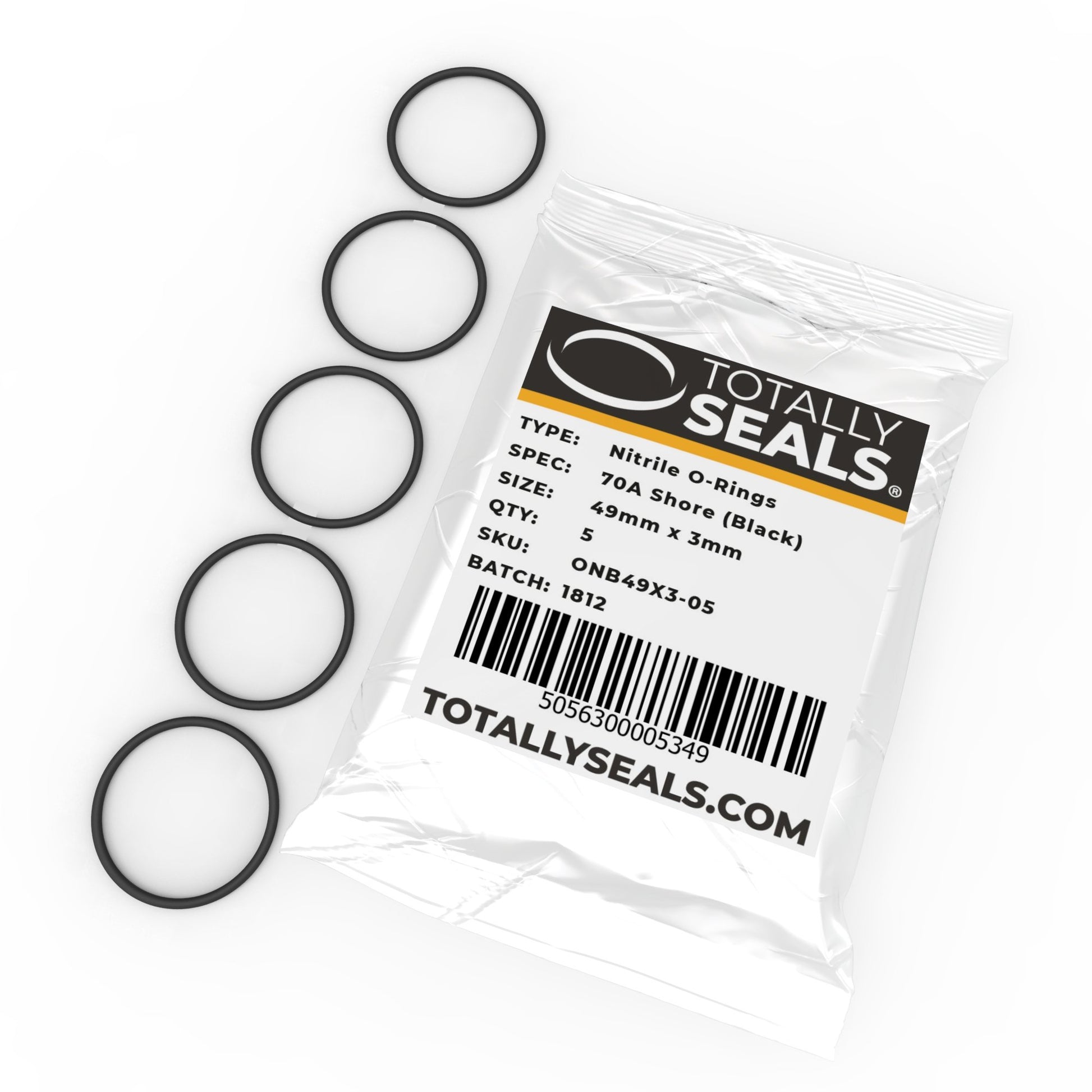 49mm x 3mm (55mm OD) Nitrile O-Rings - Totally Seals®