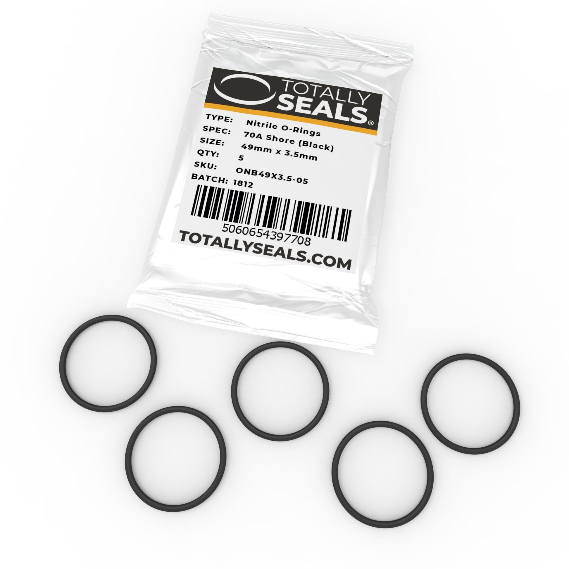 49mm x 3.5mm (56mm OD) Nitrile O-Rings - Totally Seals®