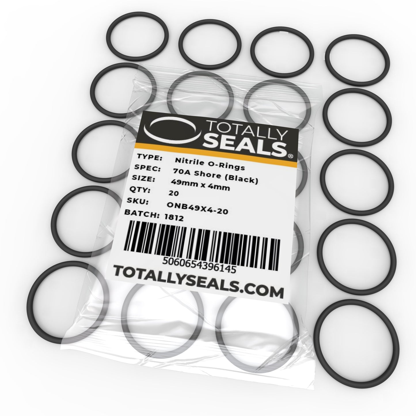 49mm x 4mm (57mm OD) Nitrile O-Rings - Totally Seals®