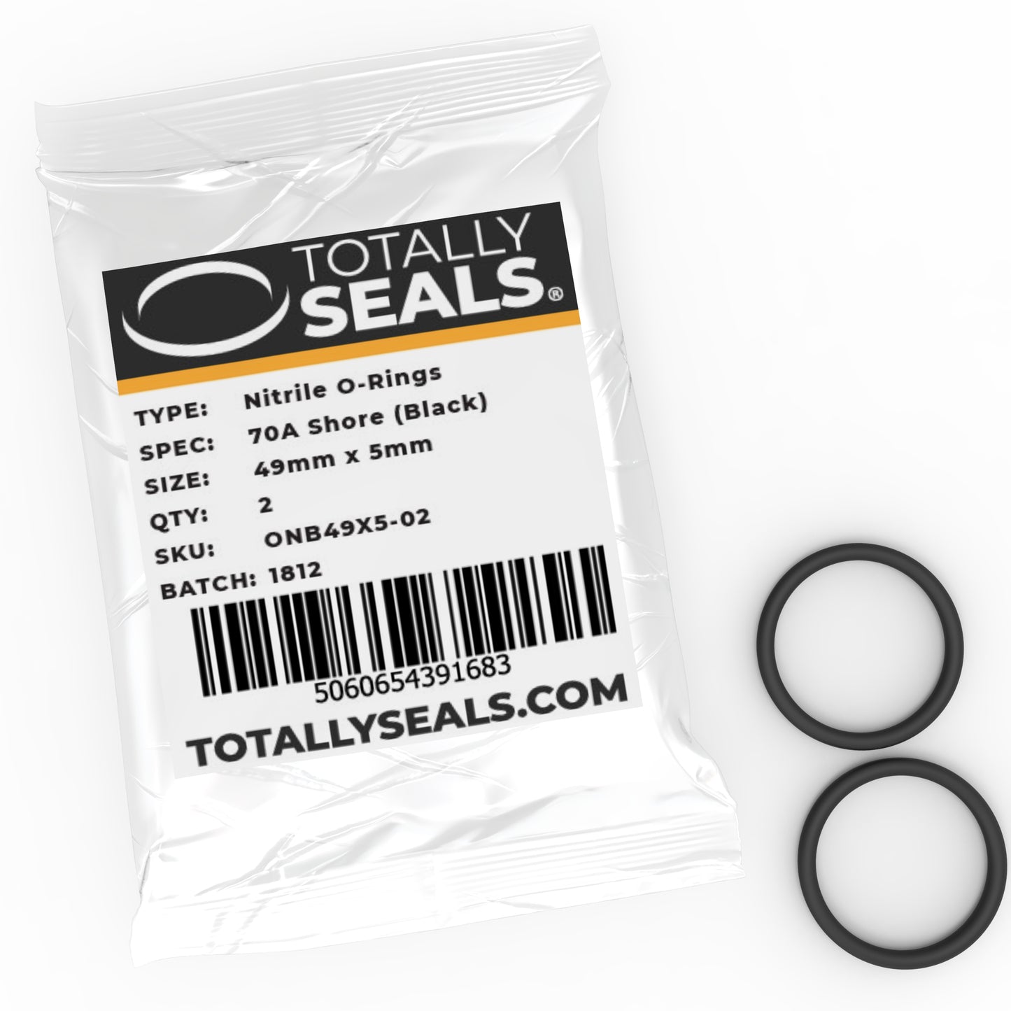 49mm x 5mm (59mm OD) Nitrile O-Rings - Totally Seals®