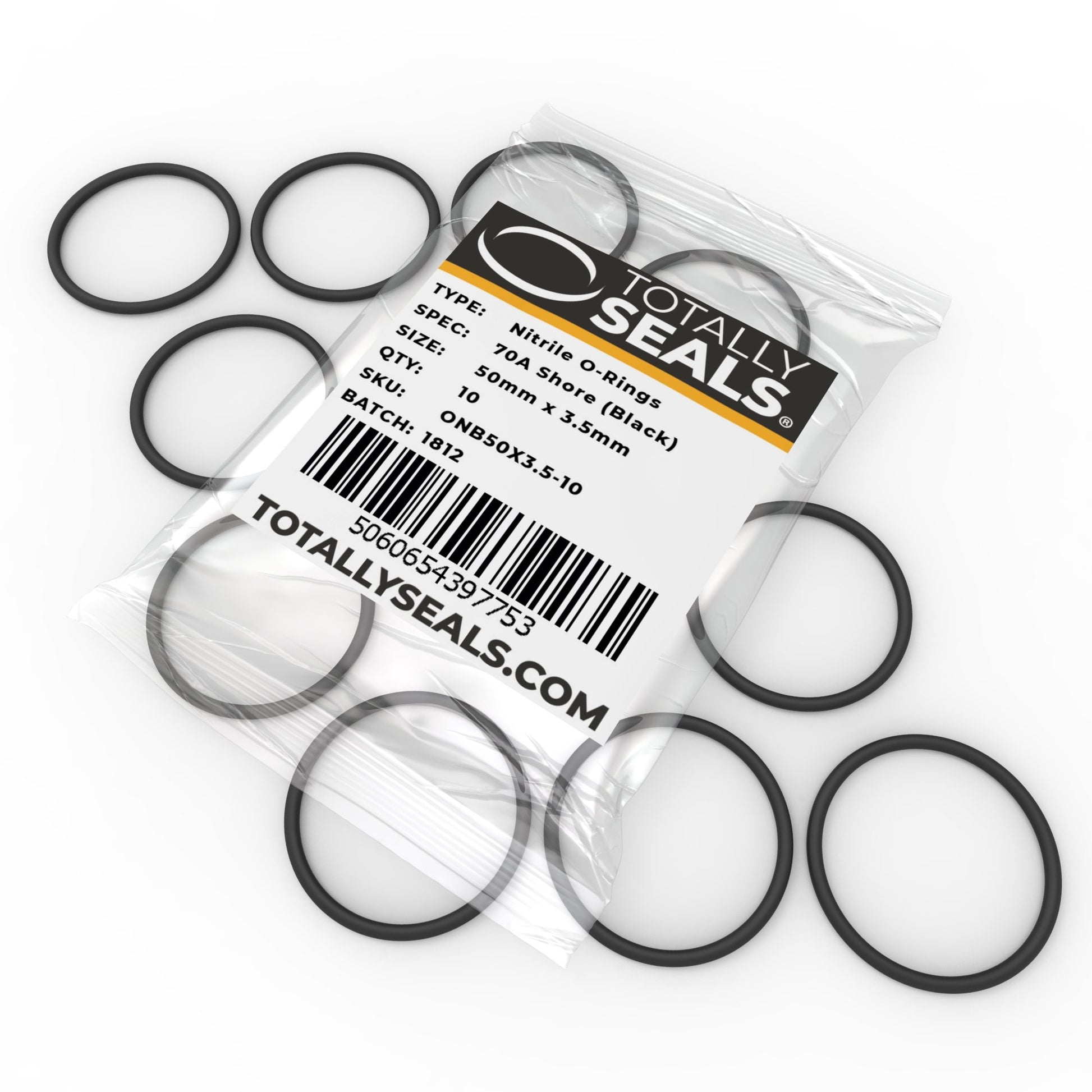 50mm x 3.5mm (57mm OD) Nitrile O-Rings - Totally Seals®