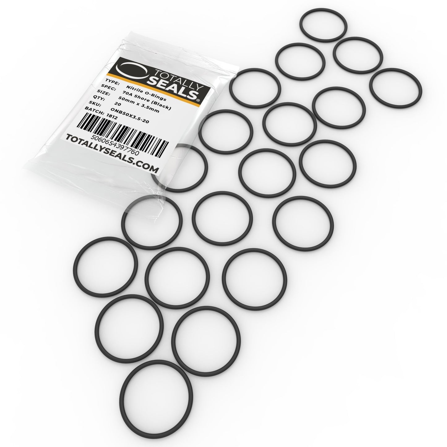 50mm x 3.5mm (57mm OD) Nitrile O-Rings - Totally Seals®