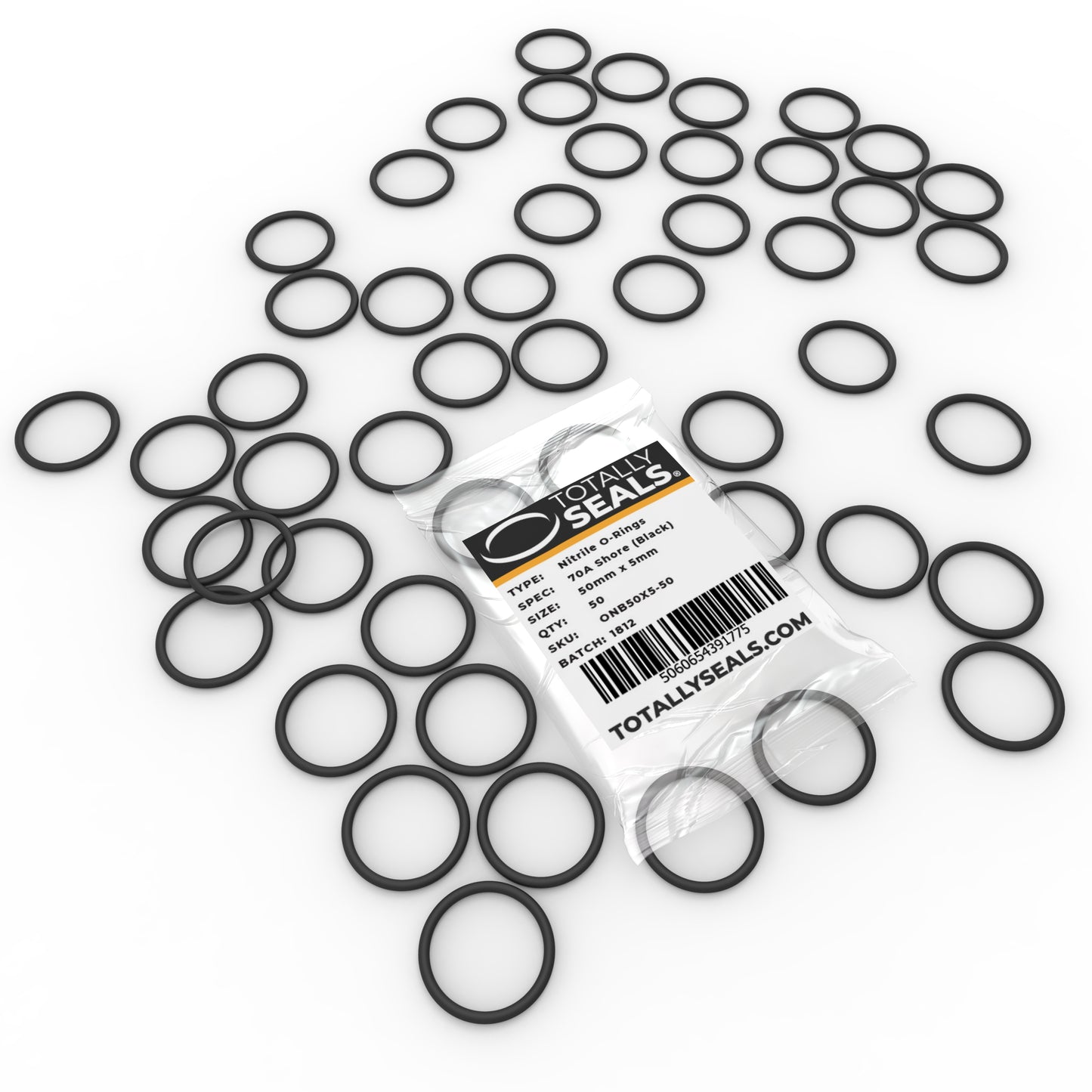 50mm x 5mm (60mm OD) Nitrile O-Rings - Totally Seals®
