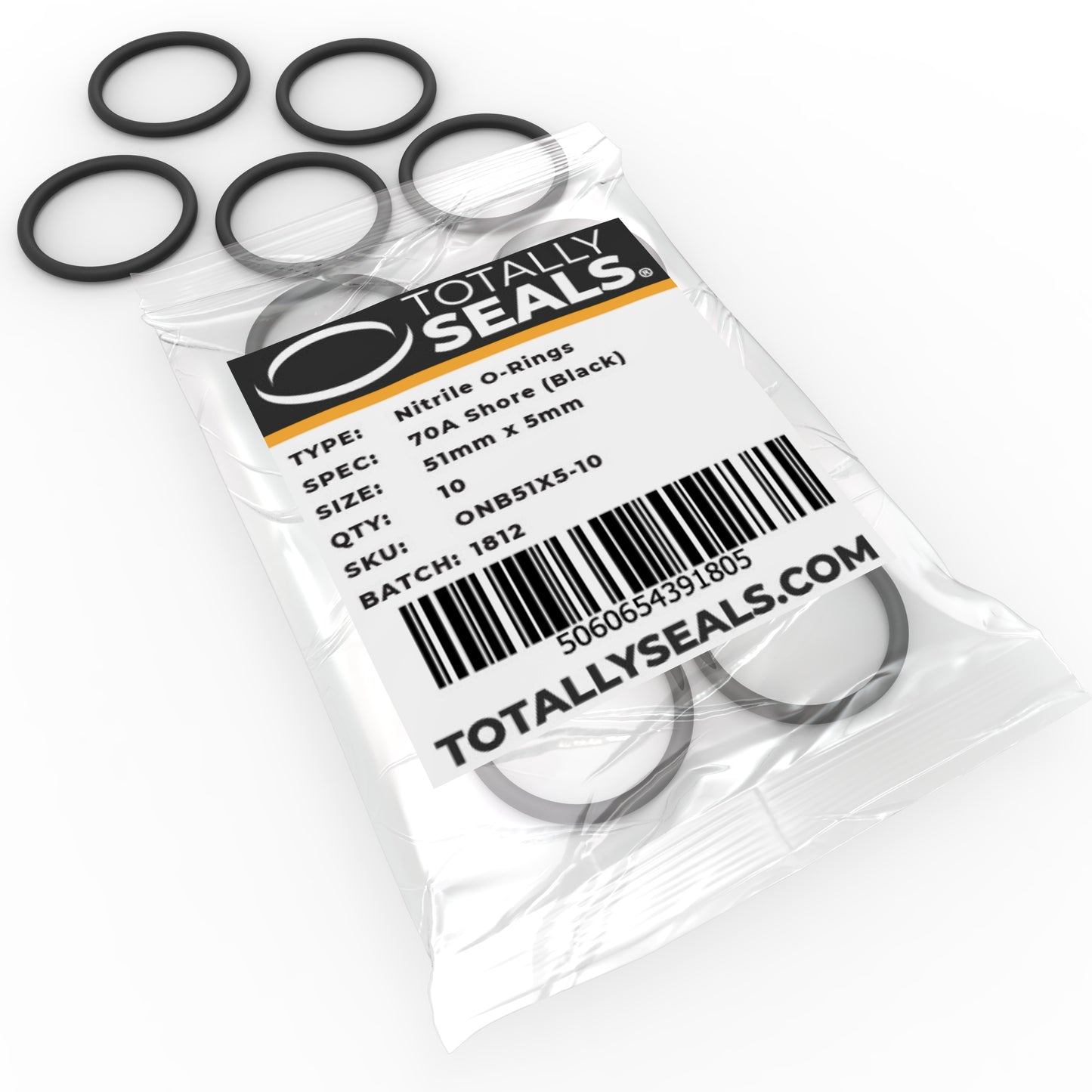 51mm x 5mm (61mm OD) Nitrile O-Rings - Totally Seals®
